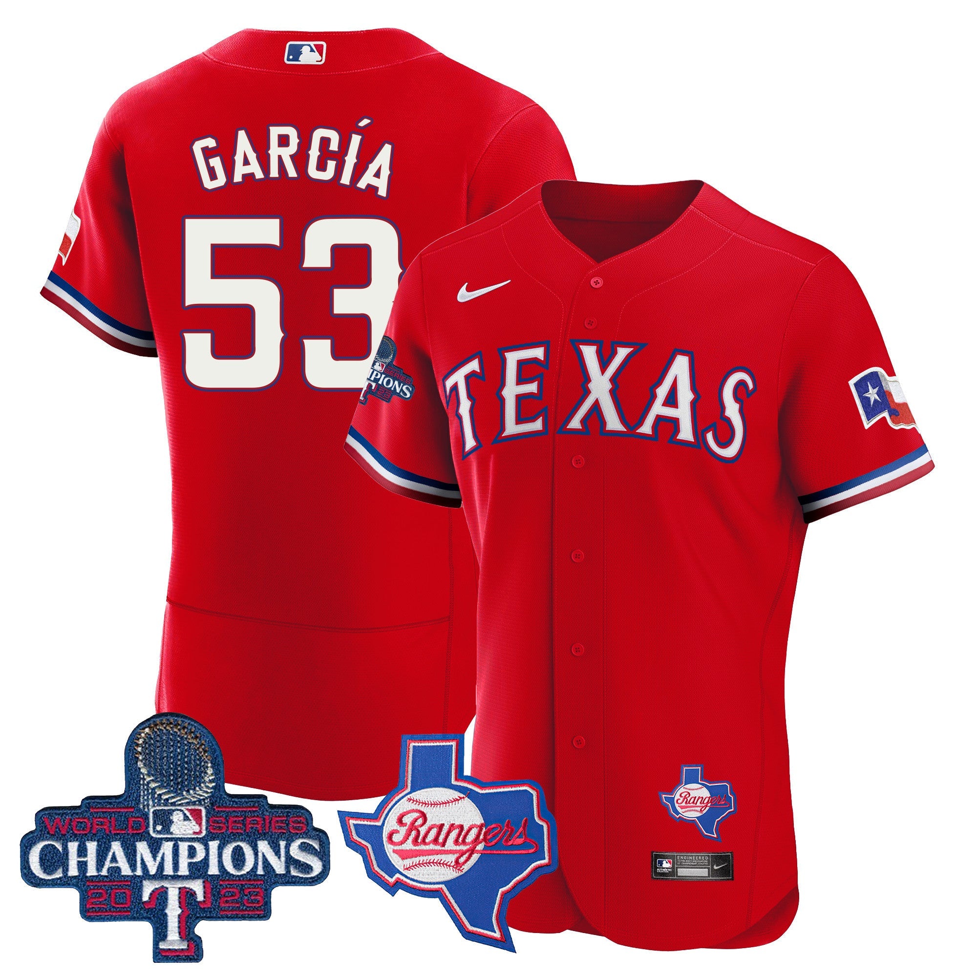 Men’s Texas 2023 World Series Champions Flex Base Jersey V2
