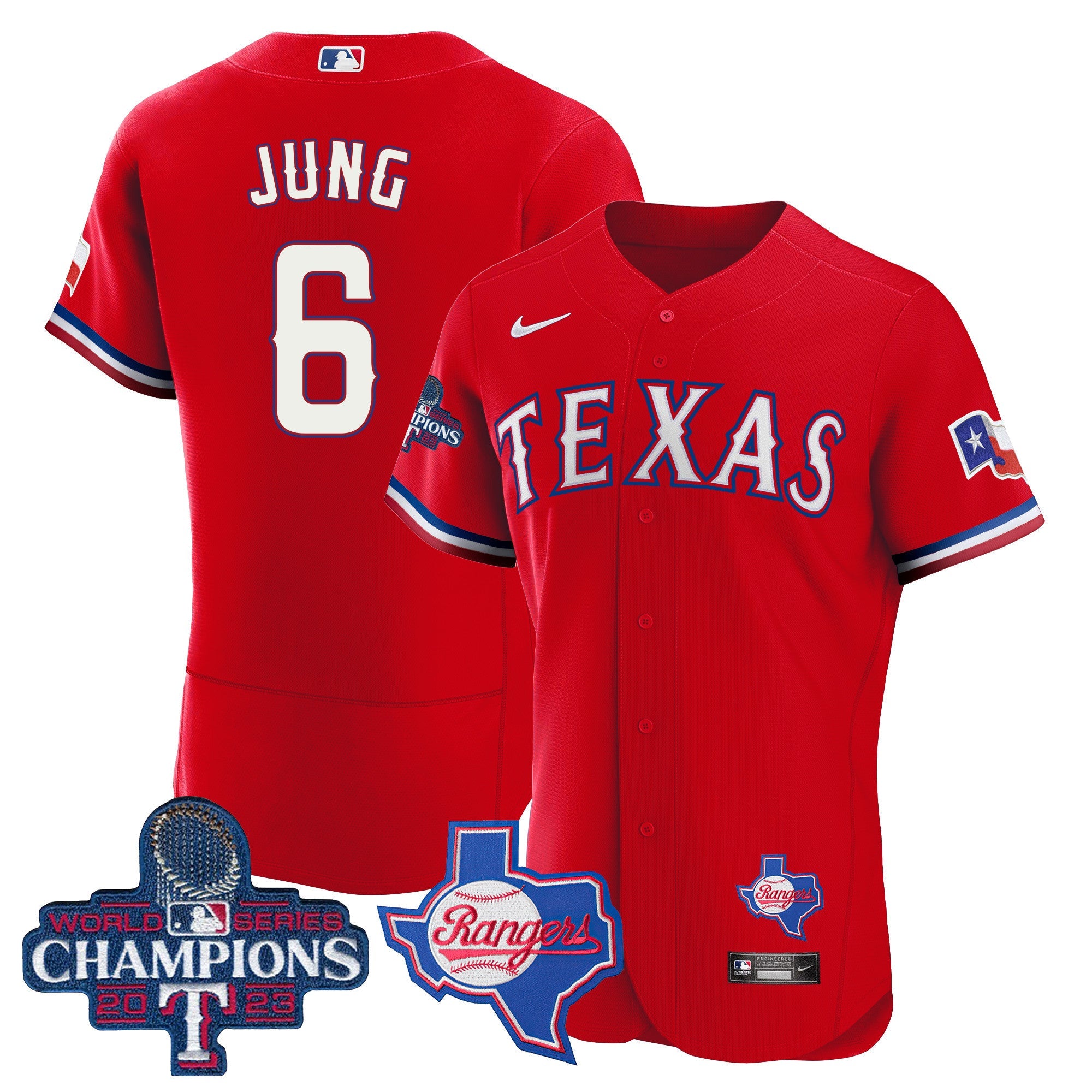 Men’s Texas 2023 World Series Champions Flex Base Jersey V2