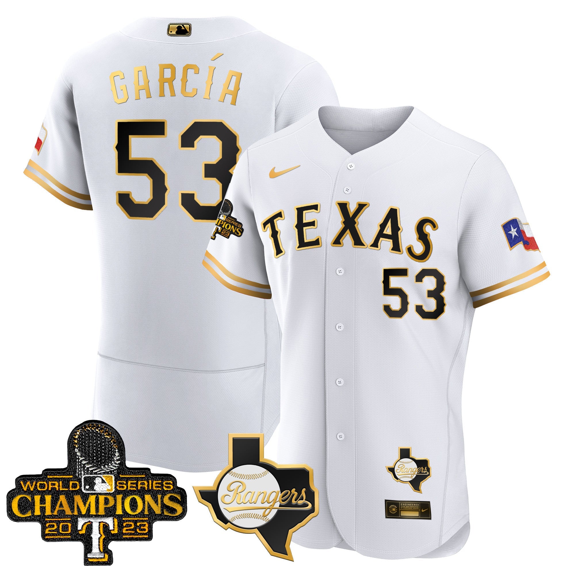 Men’s Texas 2023 World Series Champions Flex Base Jersey V2
