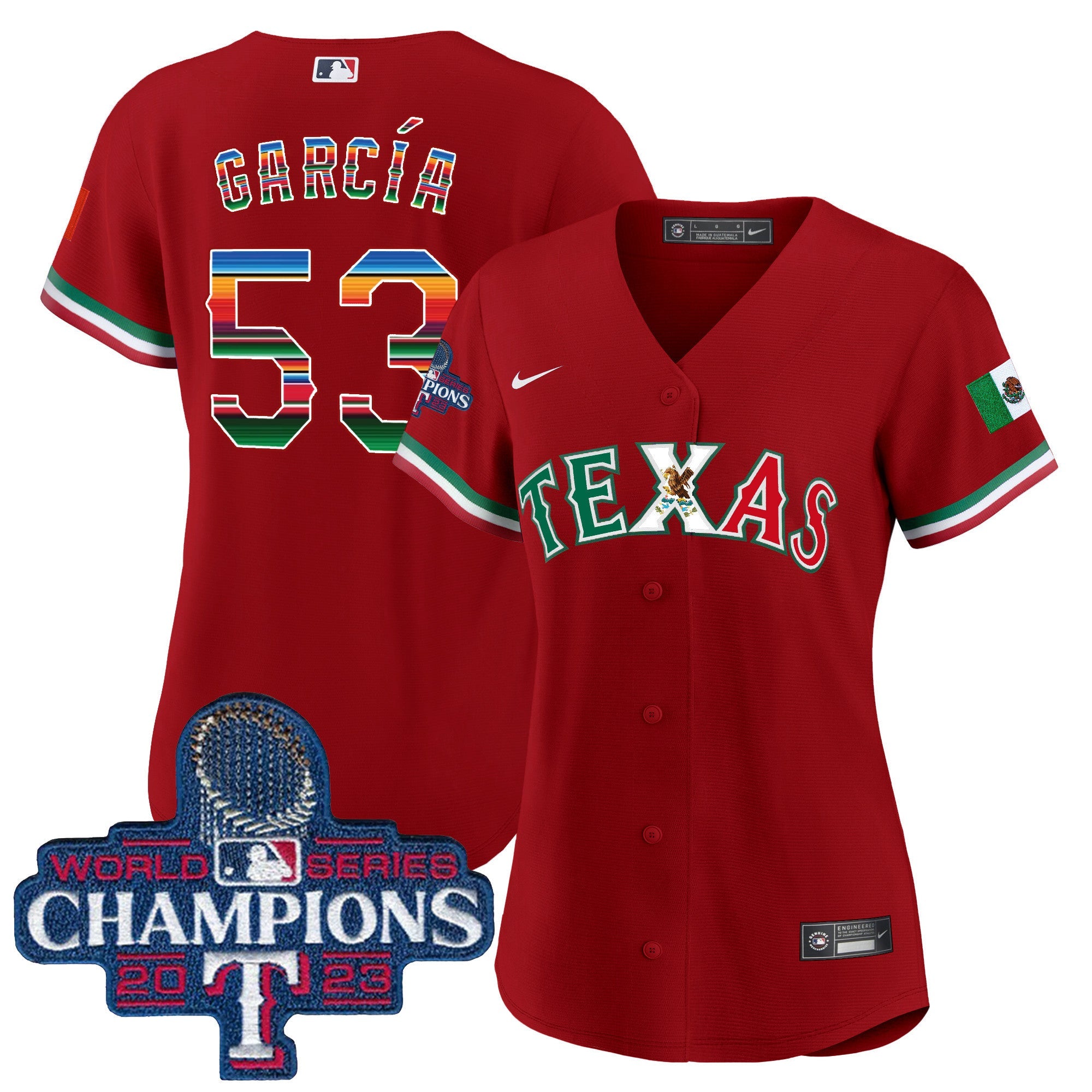 Women’s Texas Mexico 2023 World Series Champions Baseball Jersey V2
