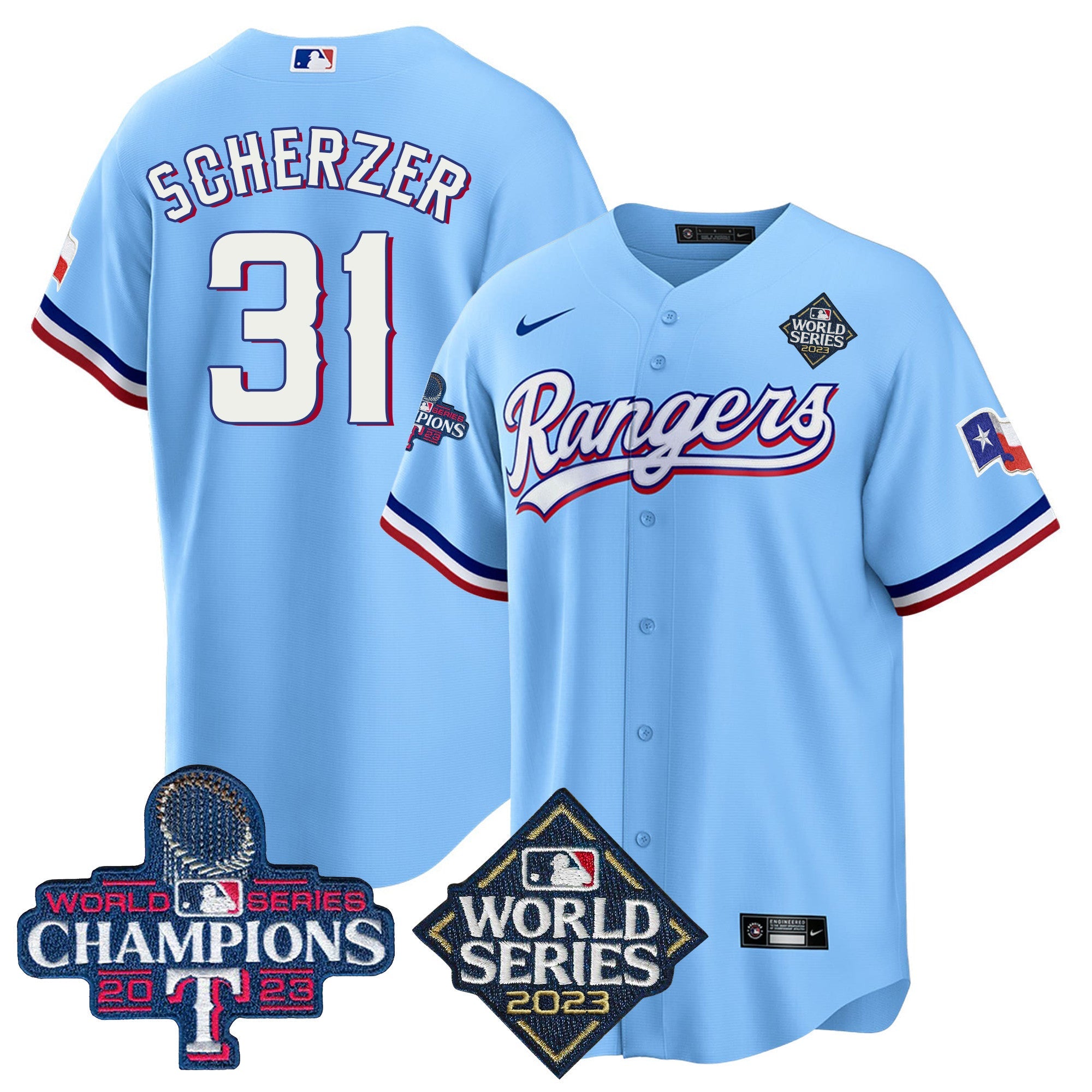 Men’s Texas 2023 World Series Champions Cool Base Jersey V4
