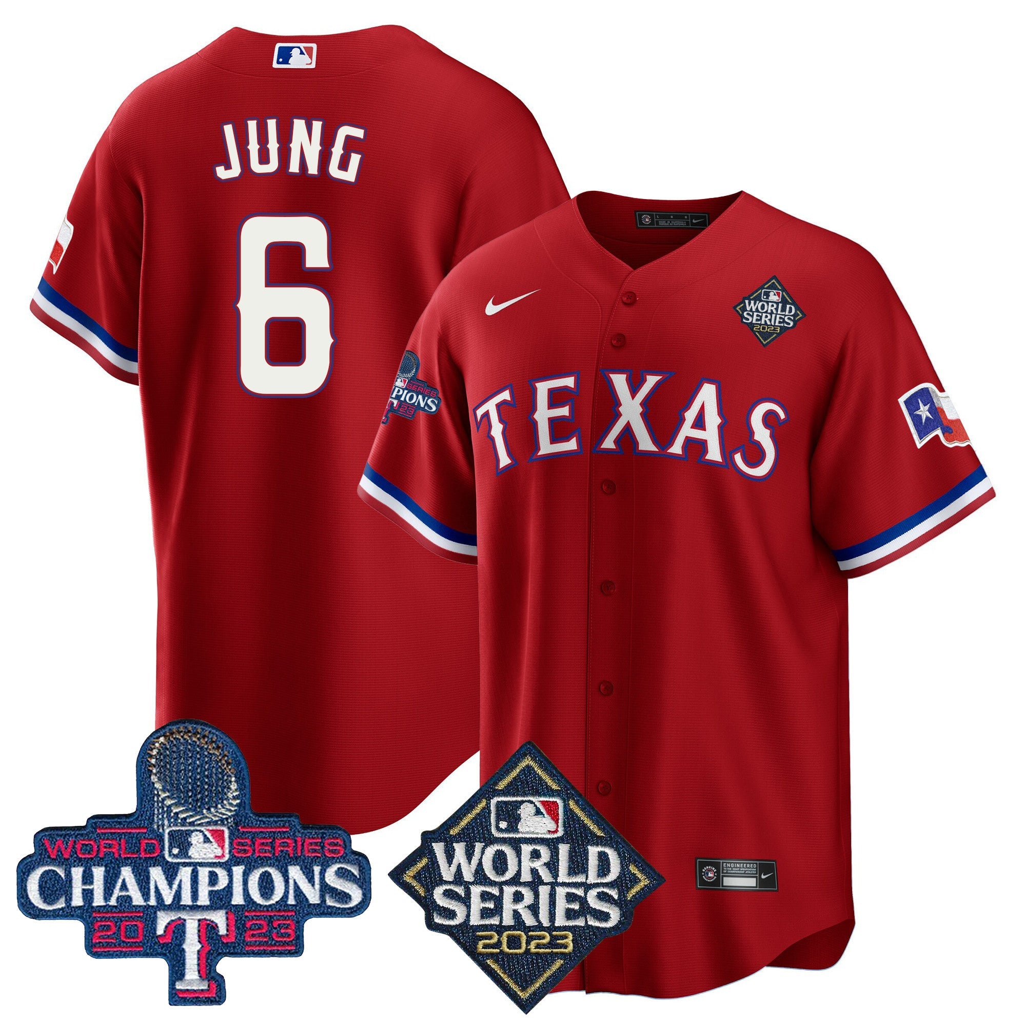 Men’s Texas 2023 World Series Champions Cool Base Jersey V4