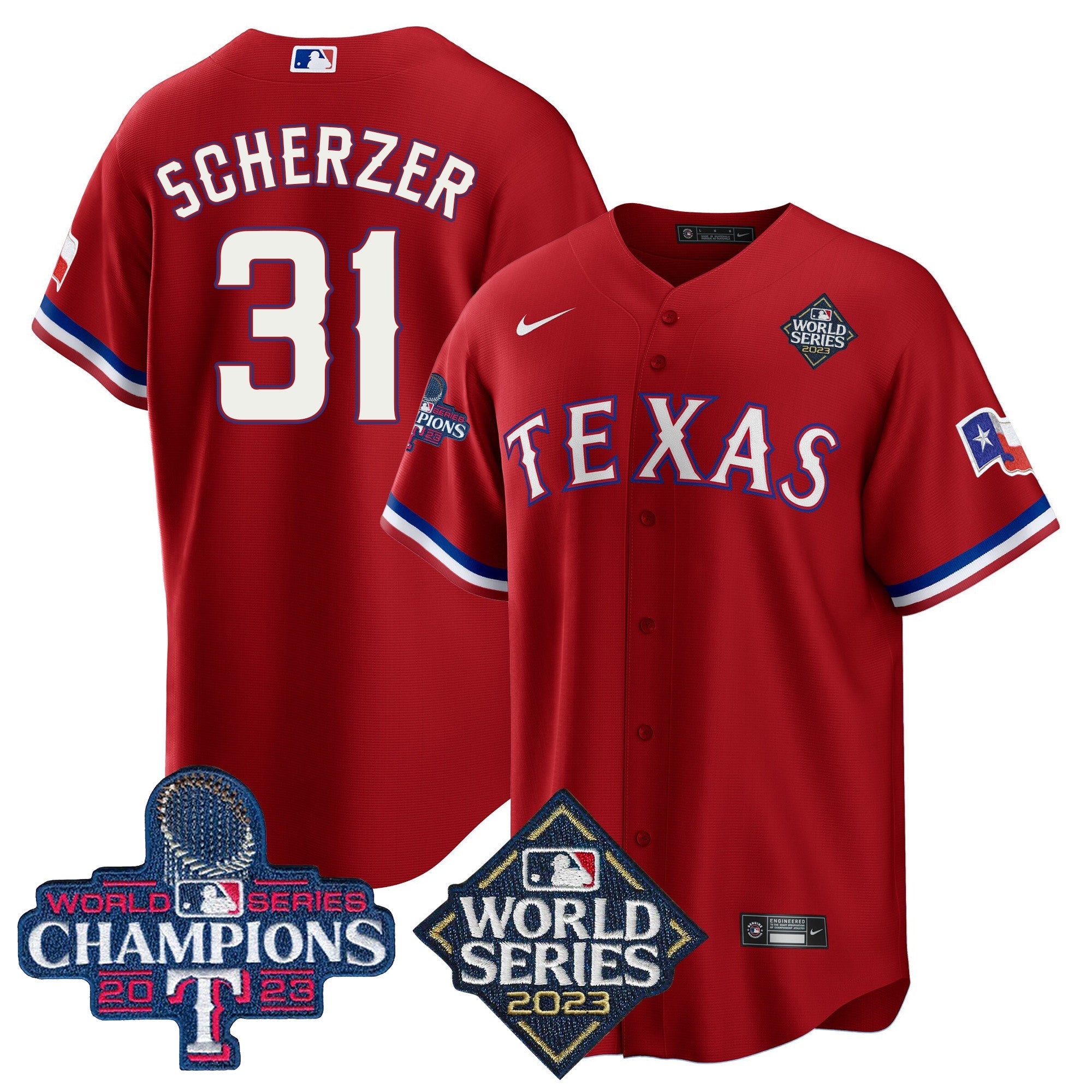 Men’s Texas 2023 World Series Champions Cool Base Jersey V4