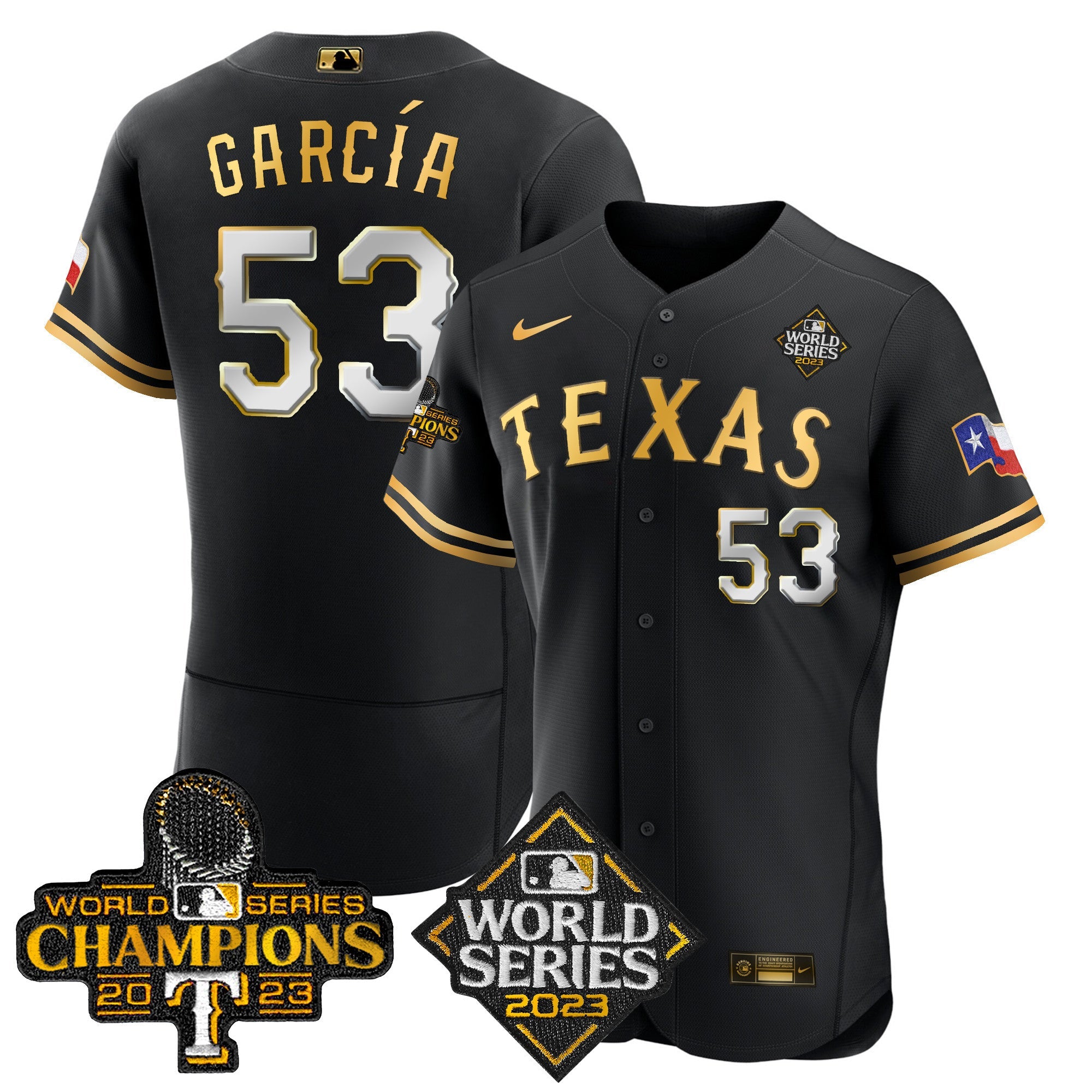 Men’s Texas 2023 World Series Champions Flex Base Jersey V4
