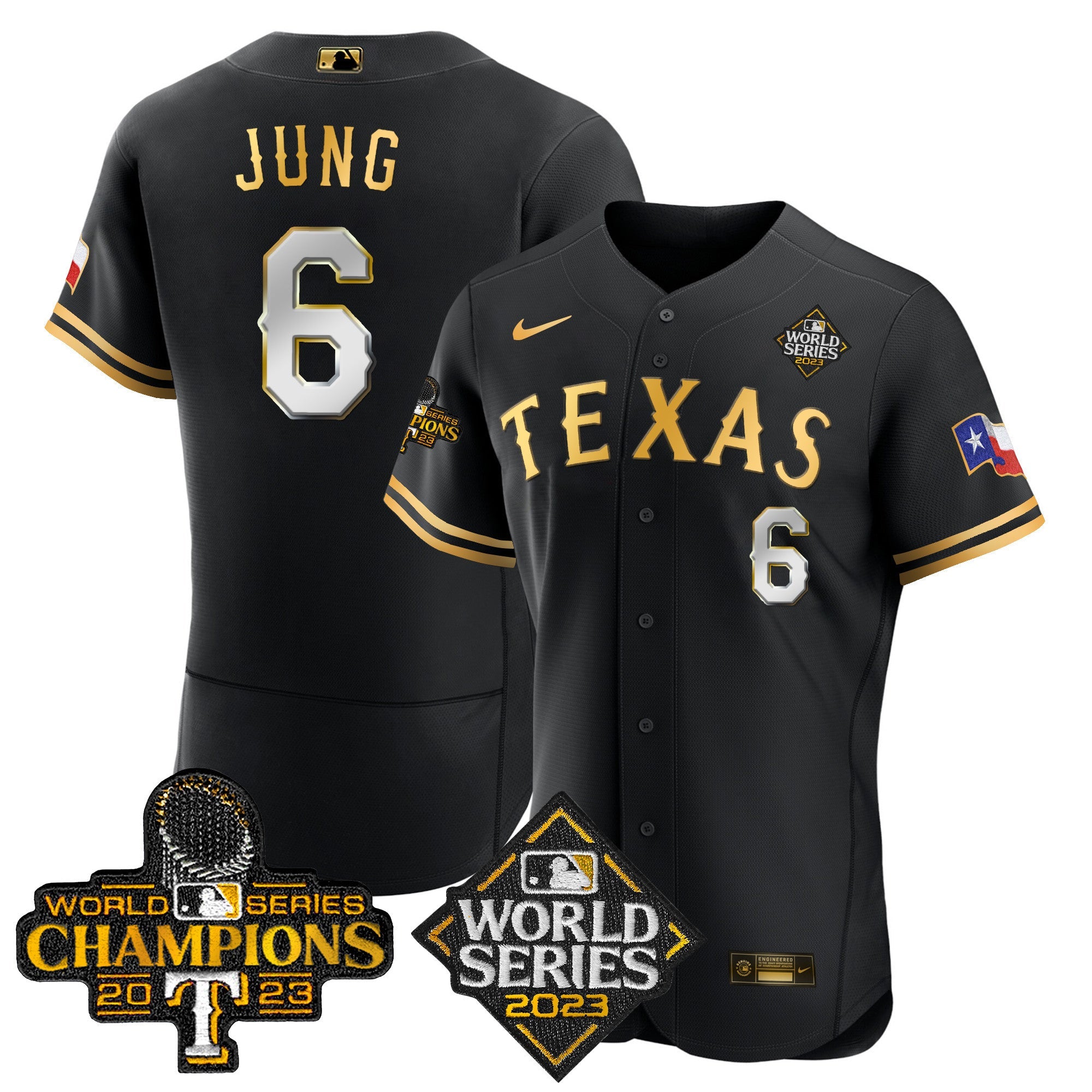 Men’s Texas 2023 World Series Champions Flex Base Jersey V4