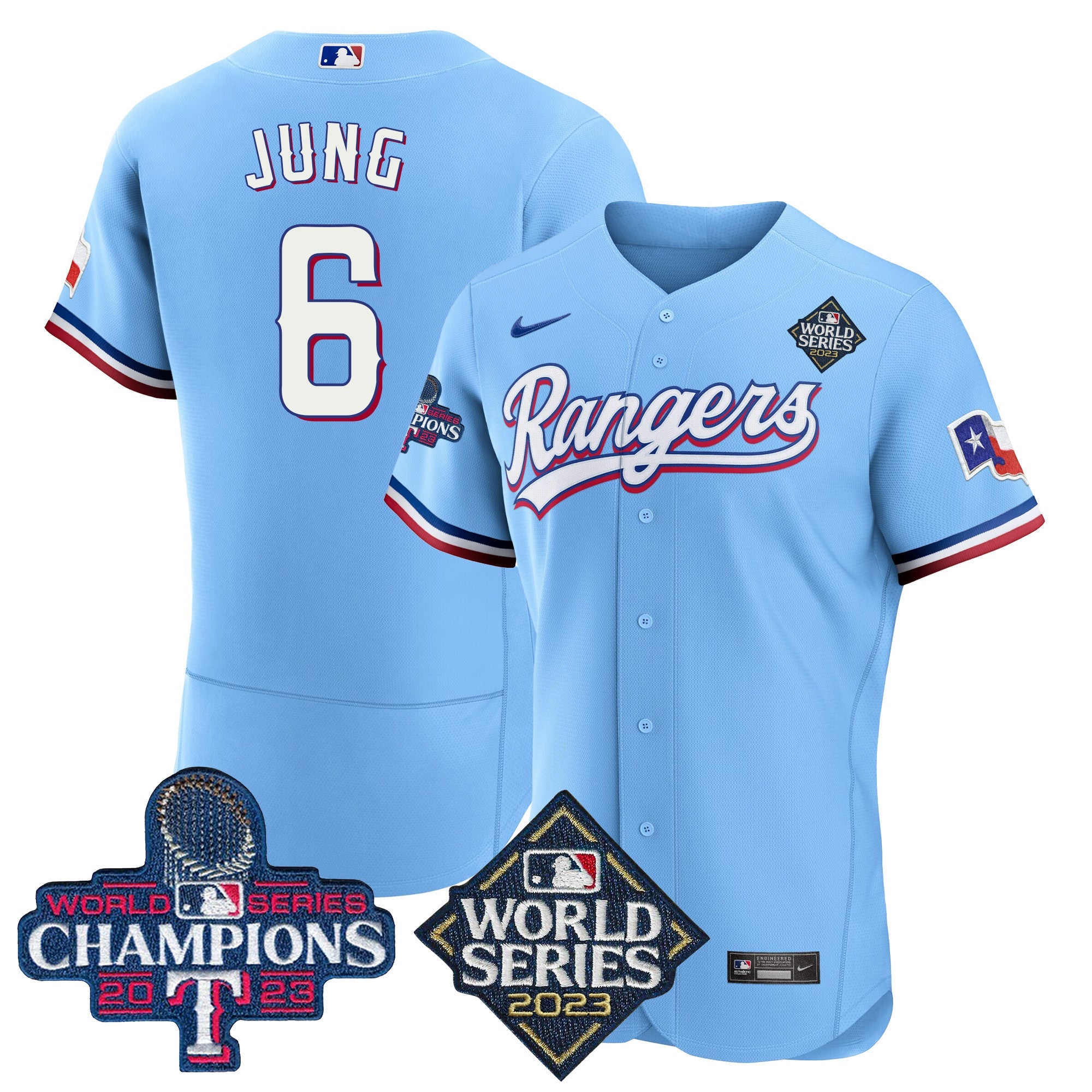 Men’s Texas 2023 World Series Champions Flex Base Jersey V4