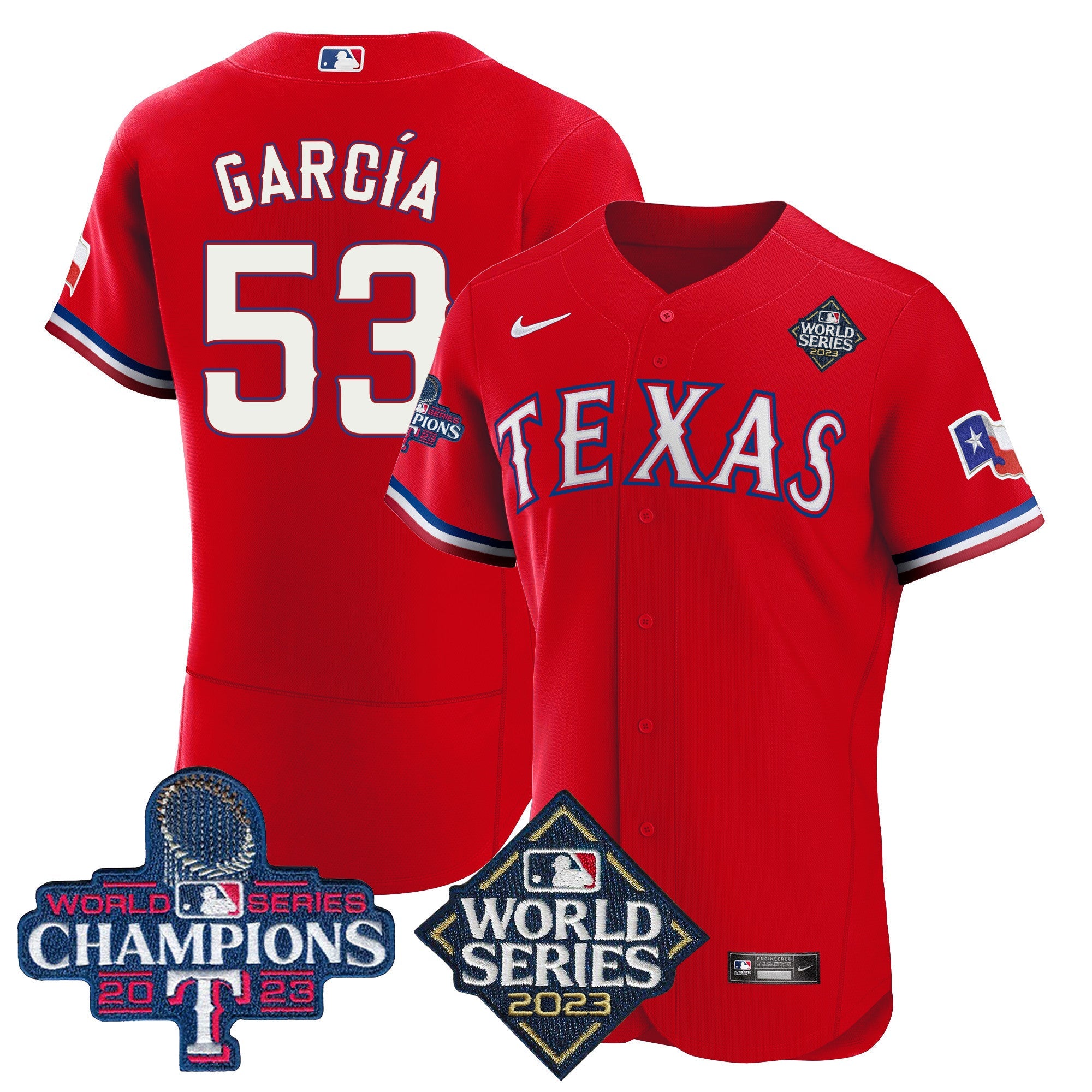 Men’s Texas 2023 World Series Champions Flex Base Jersey V4