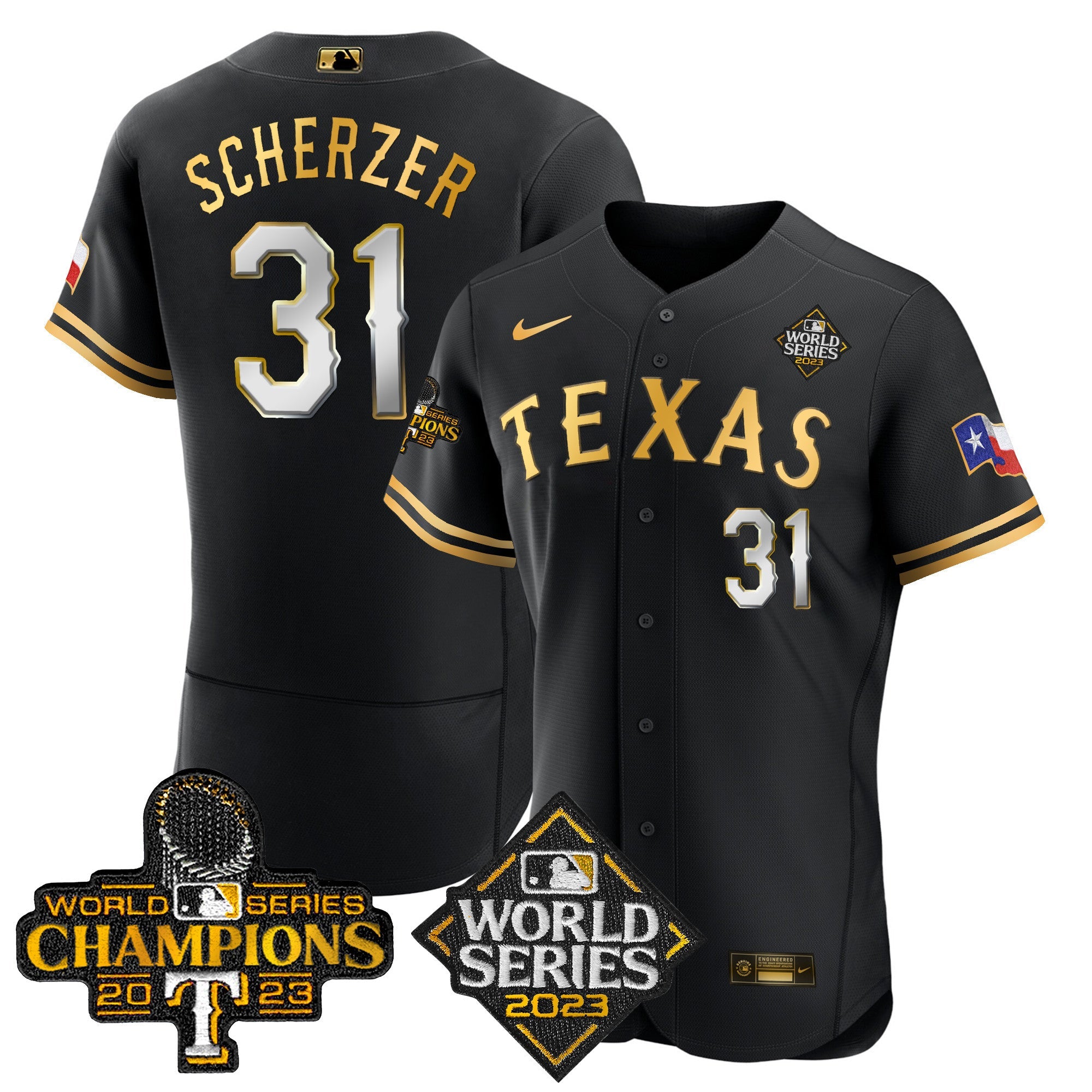 Men’s Texas 2023 World Series Champions Flex Base Jersey V4