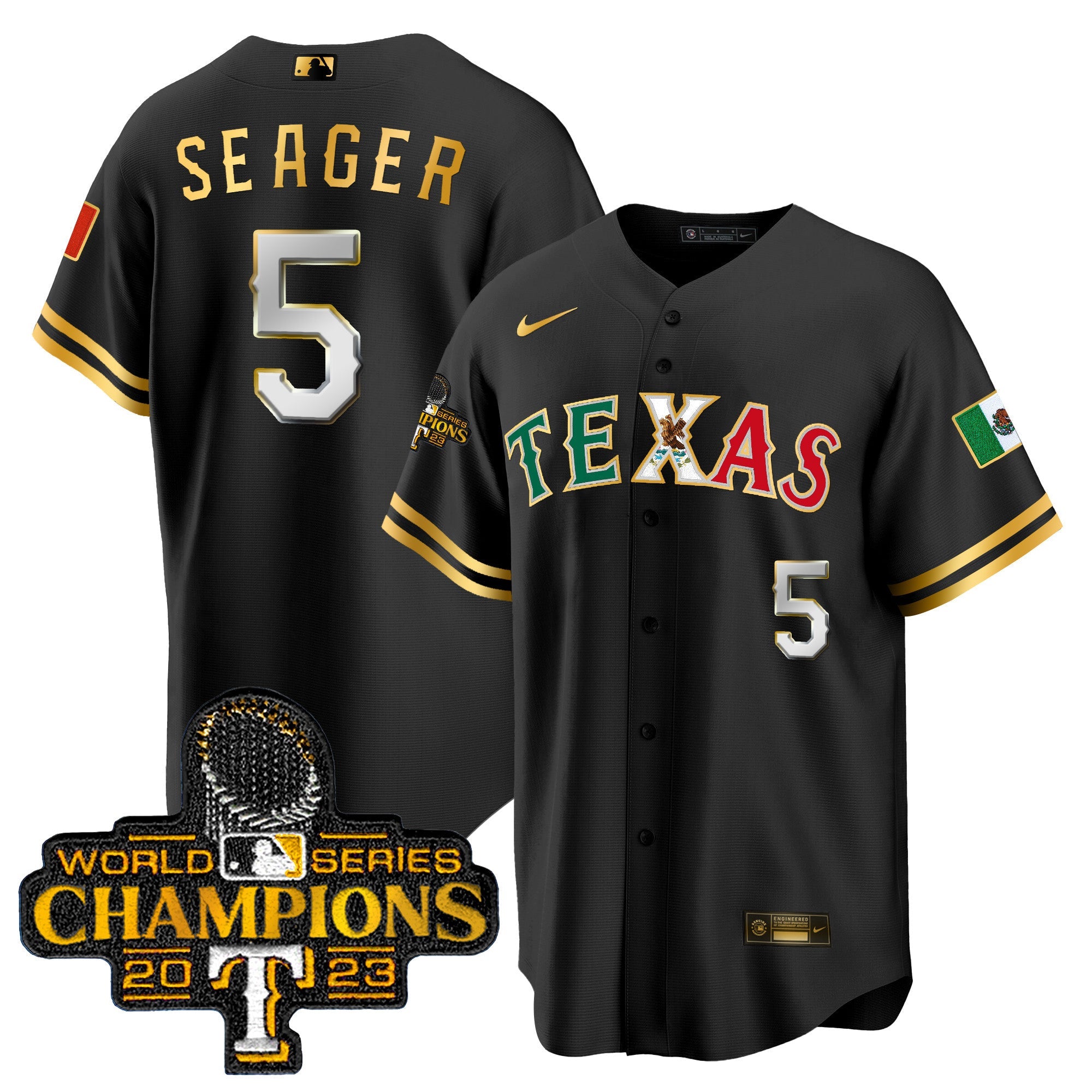 Men’s Texas Mexico 2023 World Series Champions Baseball Jersey