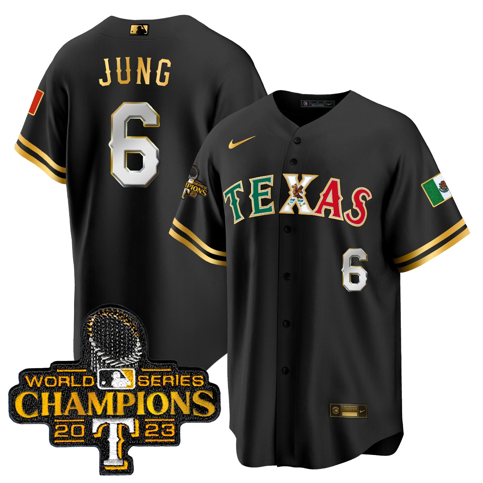 Men’s Texas Mexico 2023 World Series Champions Baseball Jersey
