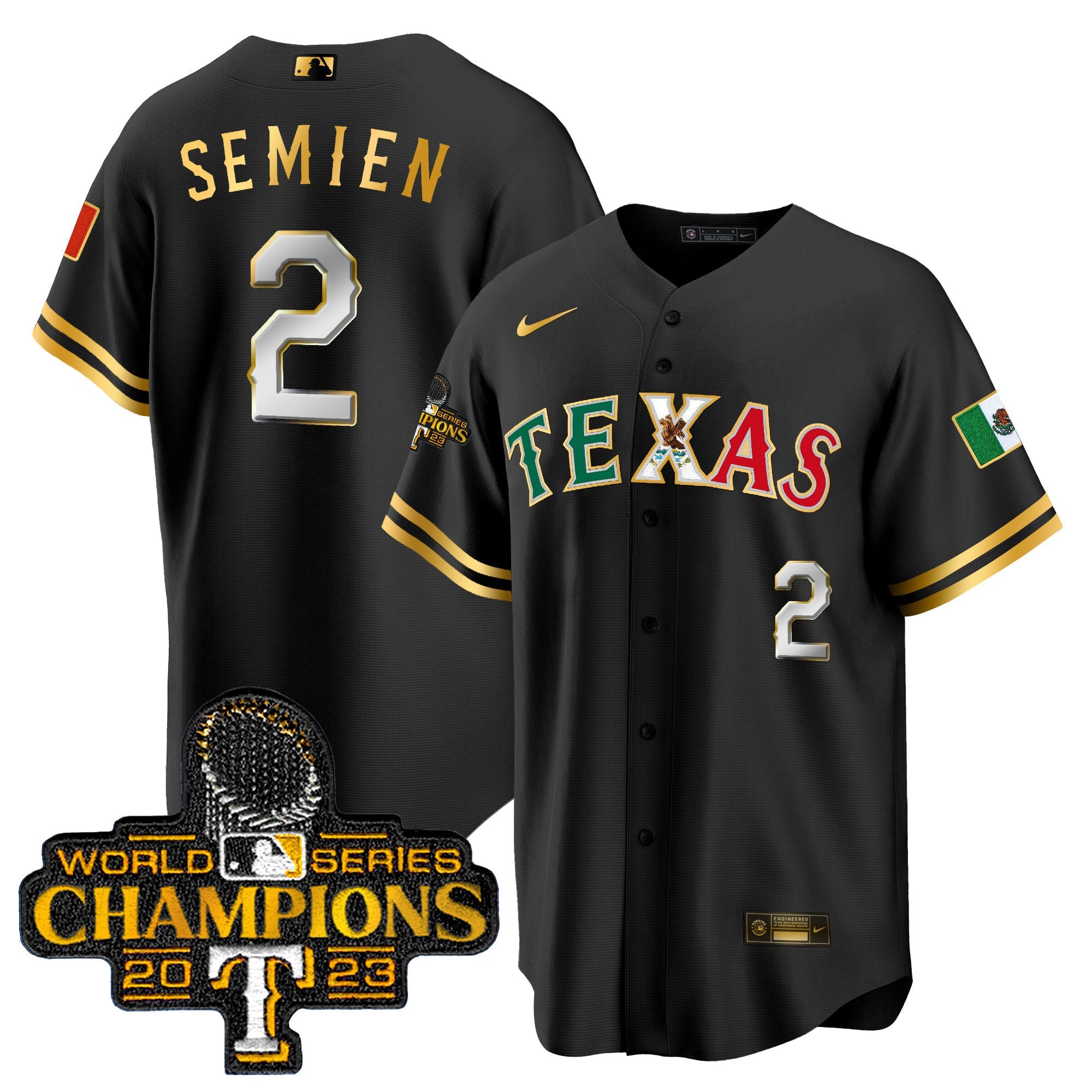 Men’s Texas Mexico 2023 World Series Champions Baseball Jersey