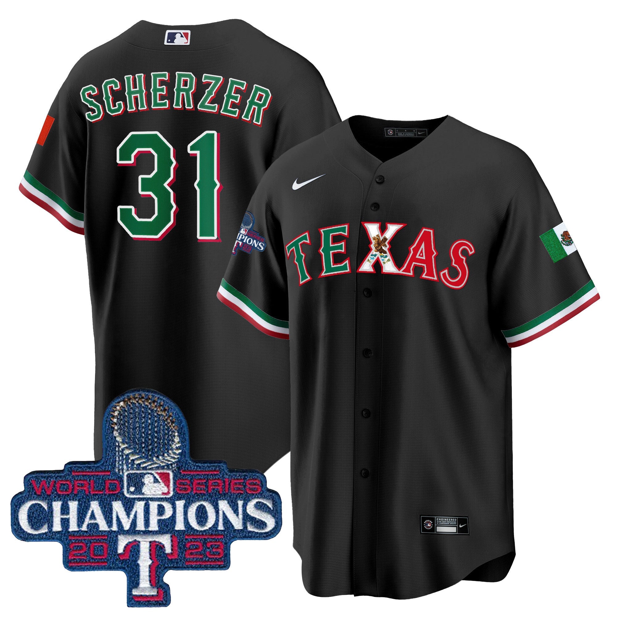 Men’s Texas Mexico 2023 World Series Champions Baseball Jersey