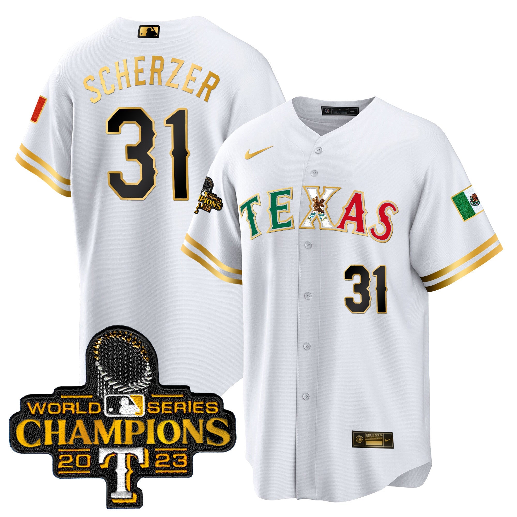 Men’s Texas Mexico 2023 World Series Champions Baseball Jersey