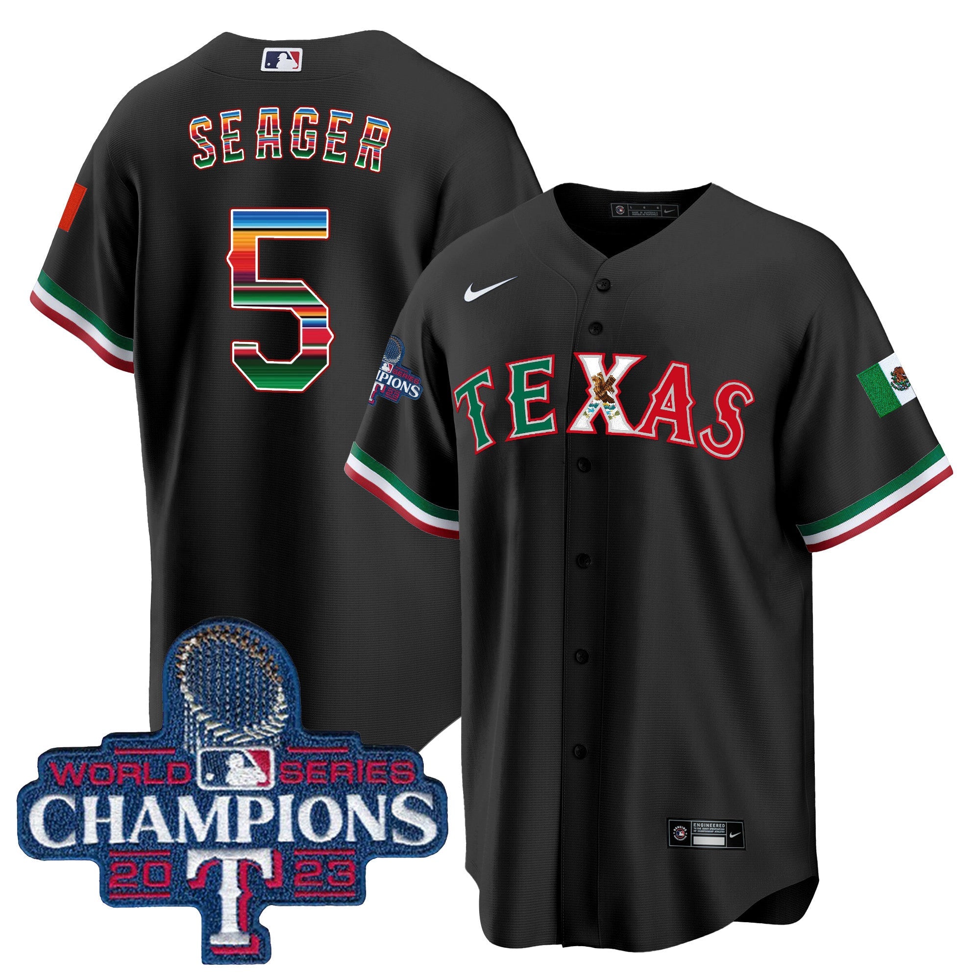 Men’s Texas Mexico 2023 World Series Champions Baseball Jersey V2