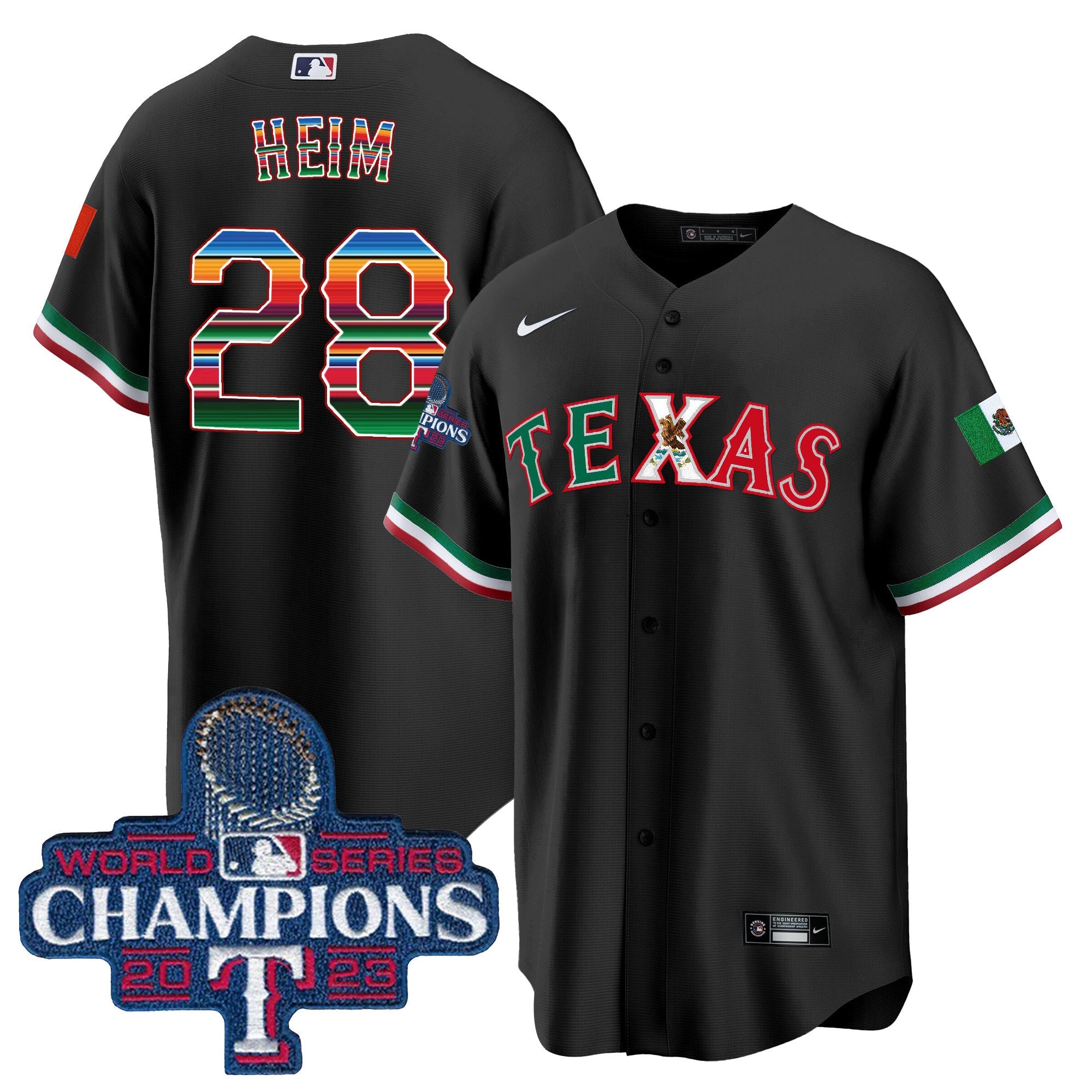 Men’s Texas Mexico 2023 World Series Champions Baseball Jersey V2