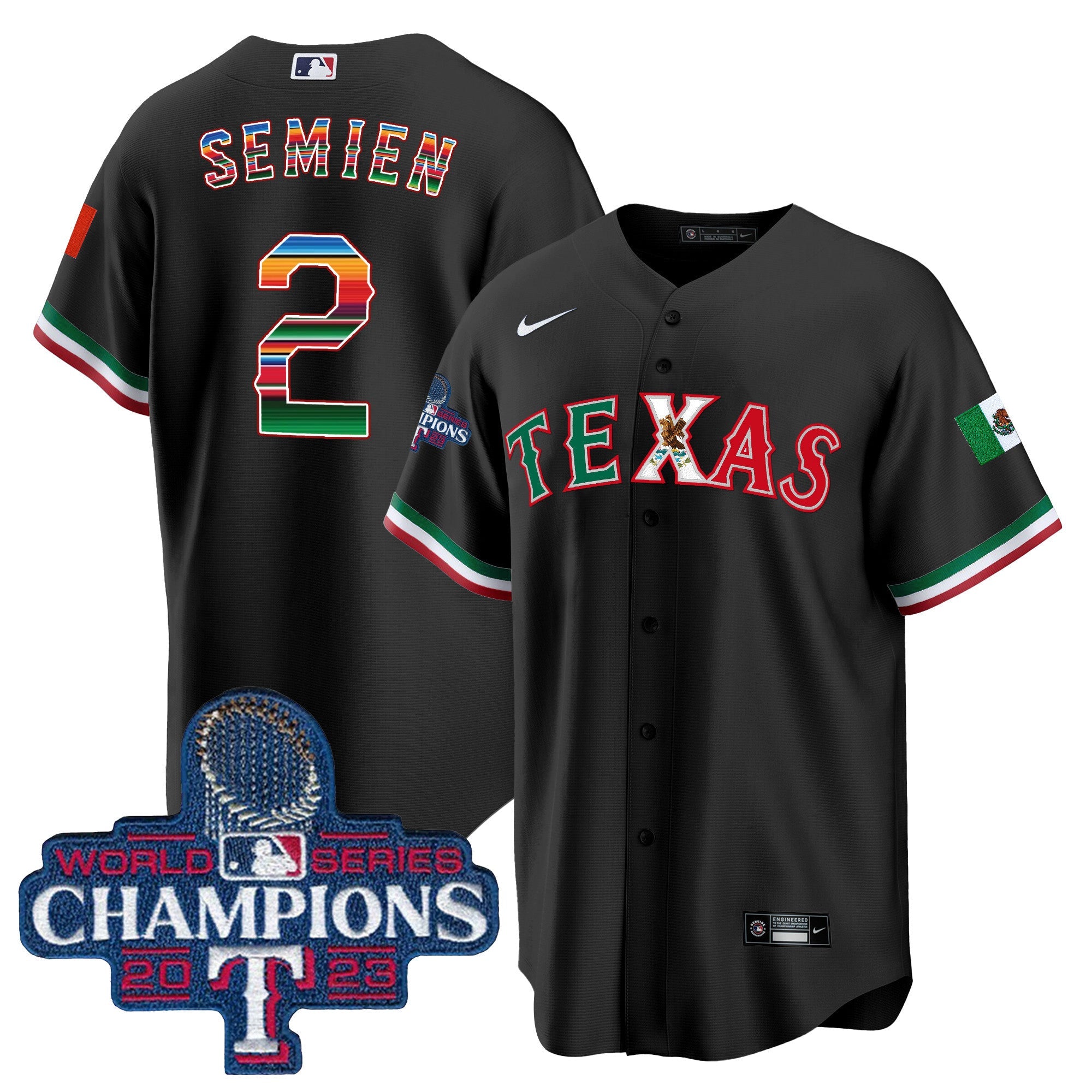 Men’s Texas Mexico 2023 World Series Champions Baseball Jersey V2