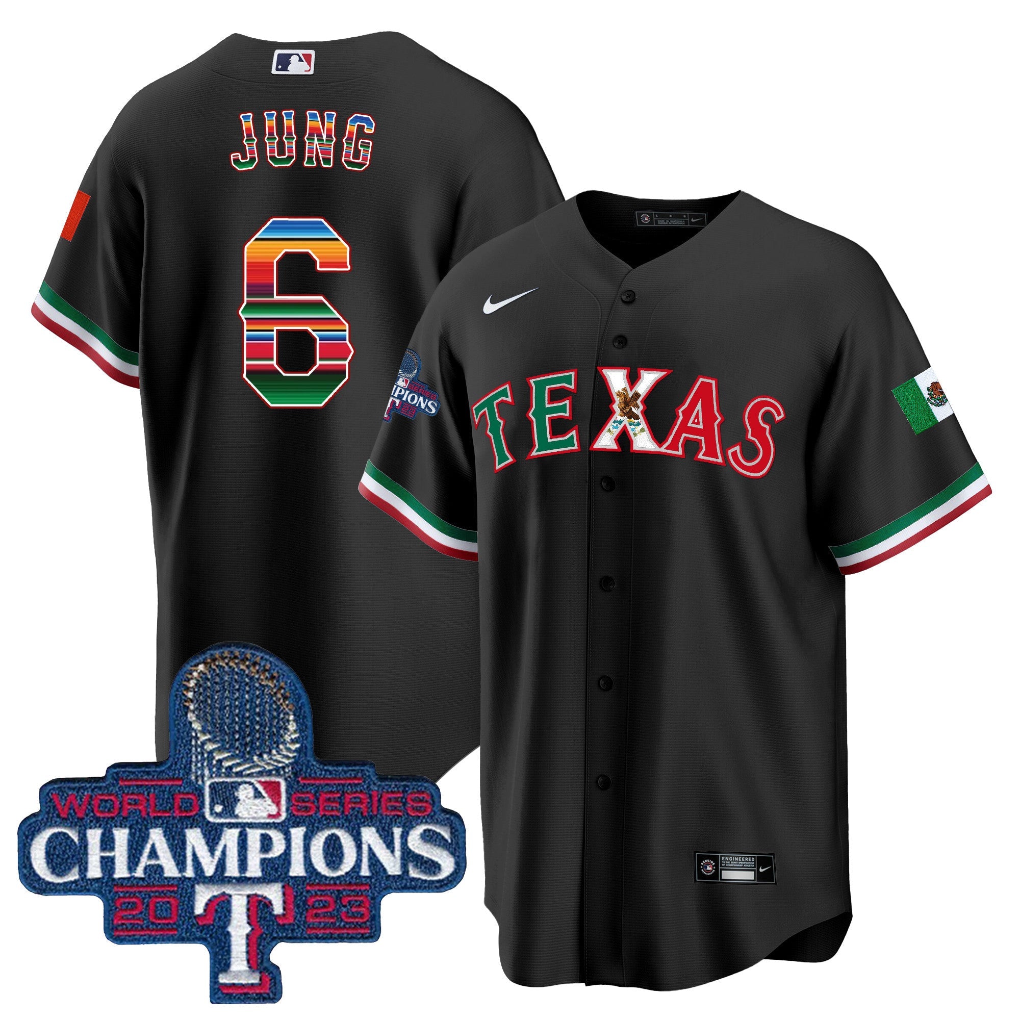 Men’s Texas Mexico 2023 World Series Champions Baseball Jersey V2