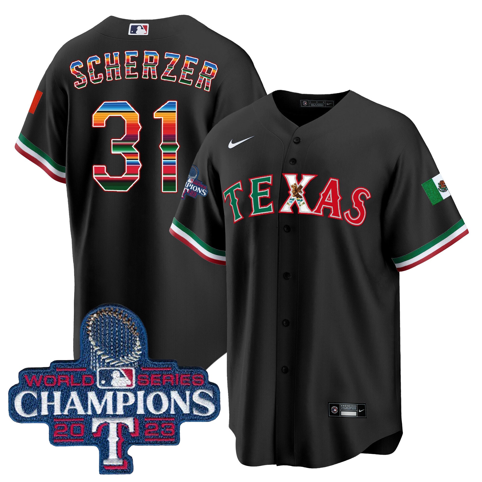 Men’s Texas Mexico 2023 World Series Champions Baseball Jersey V2