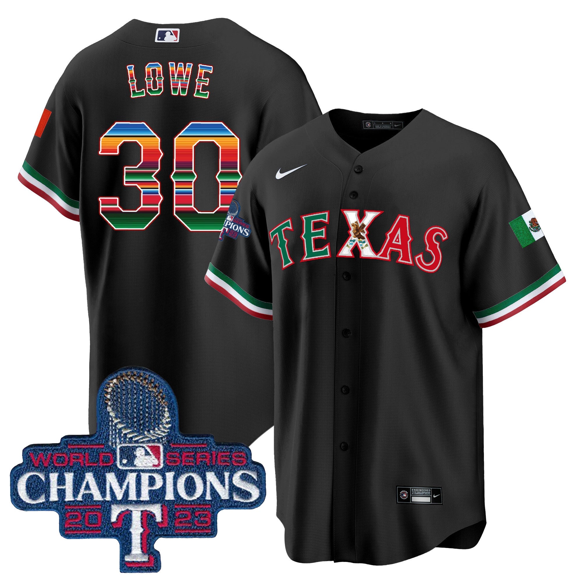 Men’s Texas Mexico 2023 World Series Champions Baseball Jersey V2