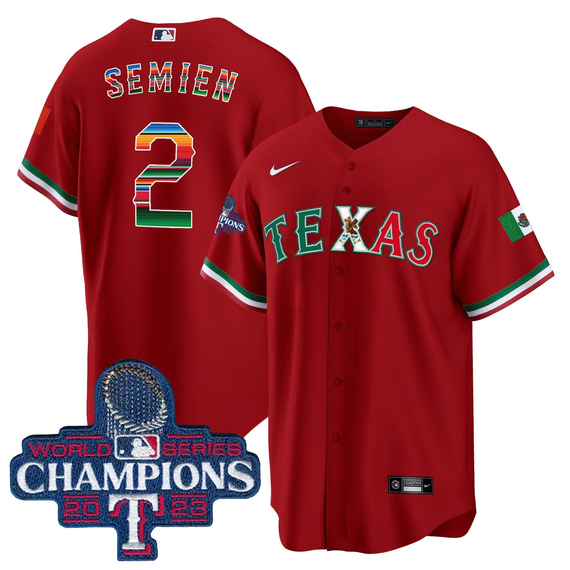 Men’s Texas Mexico 2023 World Series Champions Baseball Jersey V2