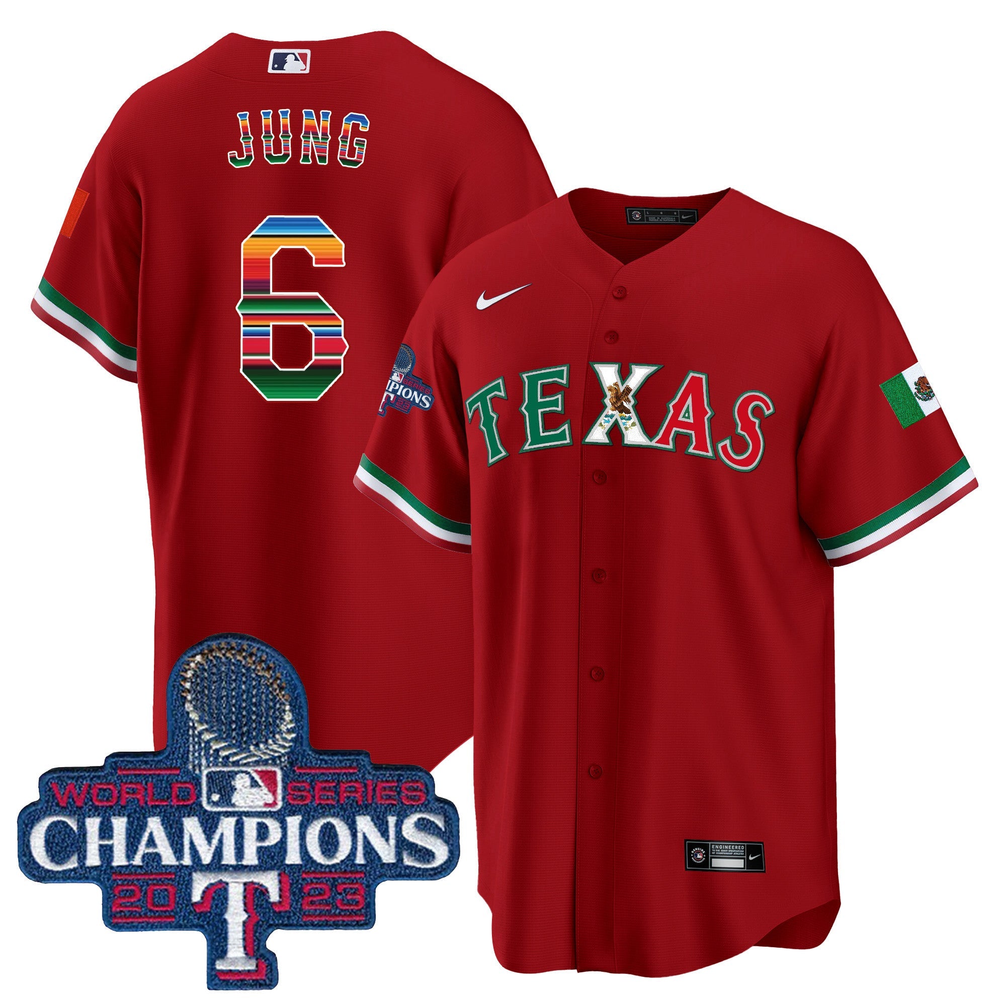 Men’s Texas Mexico 2023 World Series Champions Baseball Jersey V2