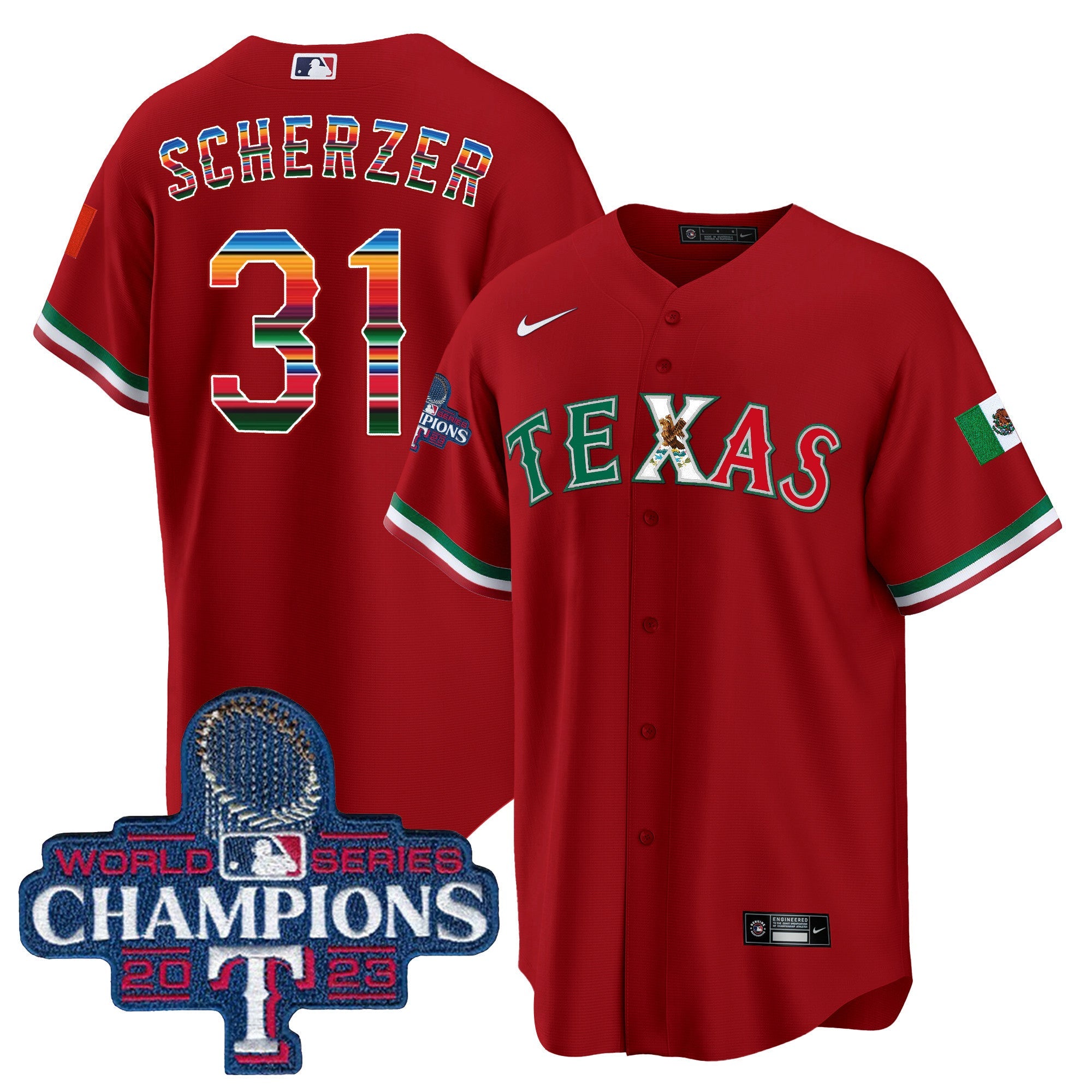Men’s Texas Mexico 2023 World Series Champions Baseball Jersey V2