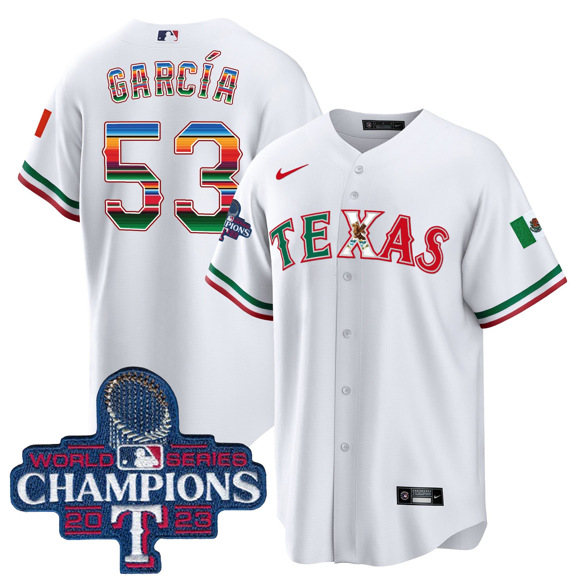 Men’s Texas Mexico 2023 World Series Champions Baseball Jersey V2