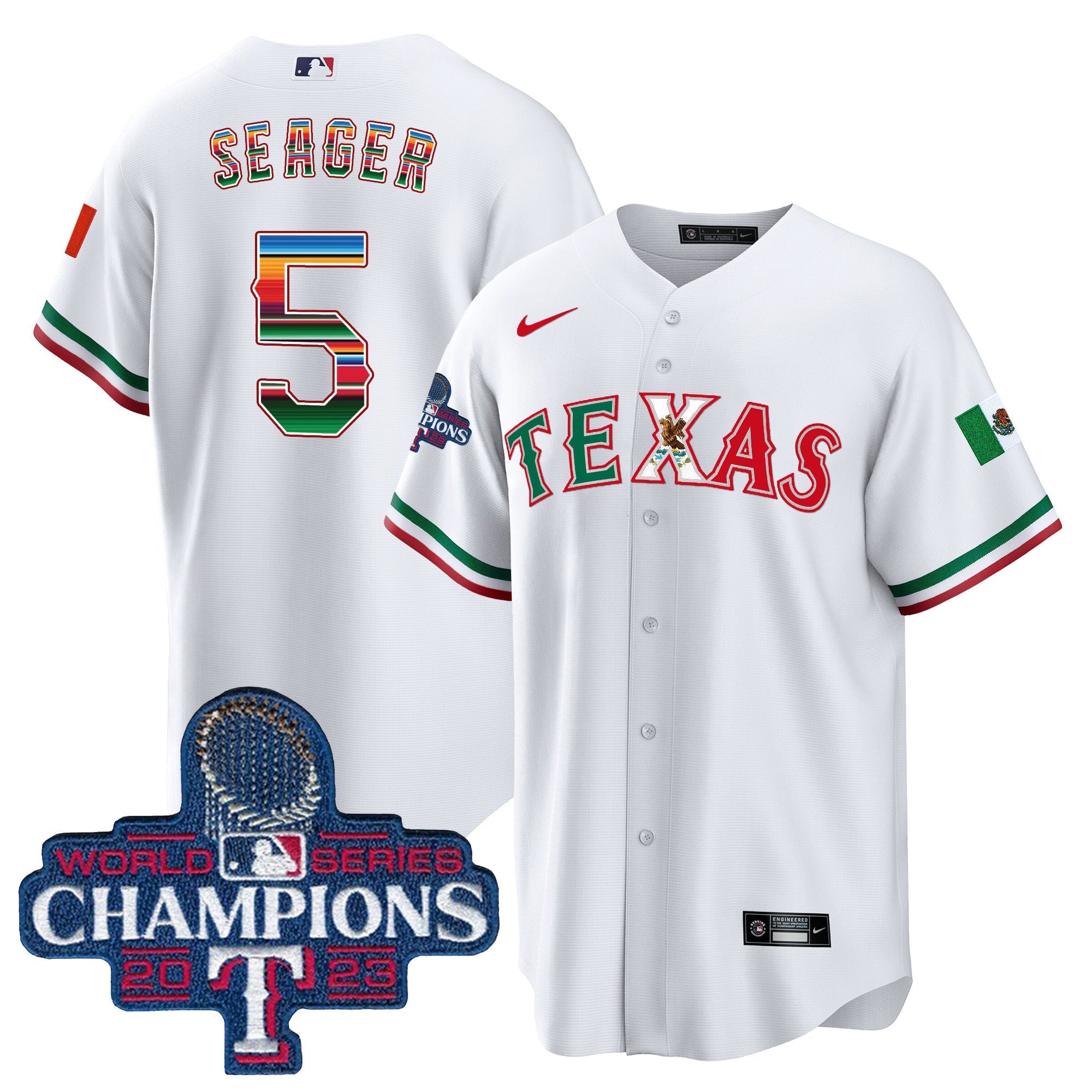Men’s Texas Mexico 2023 World Series Champions Baseball Jersey V2
