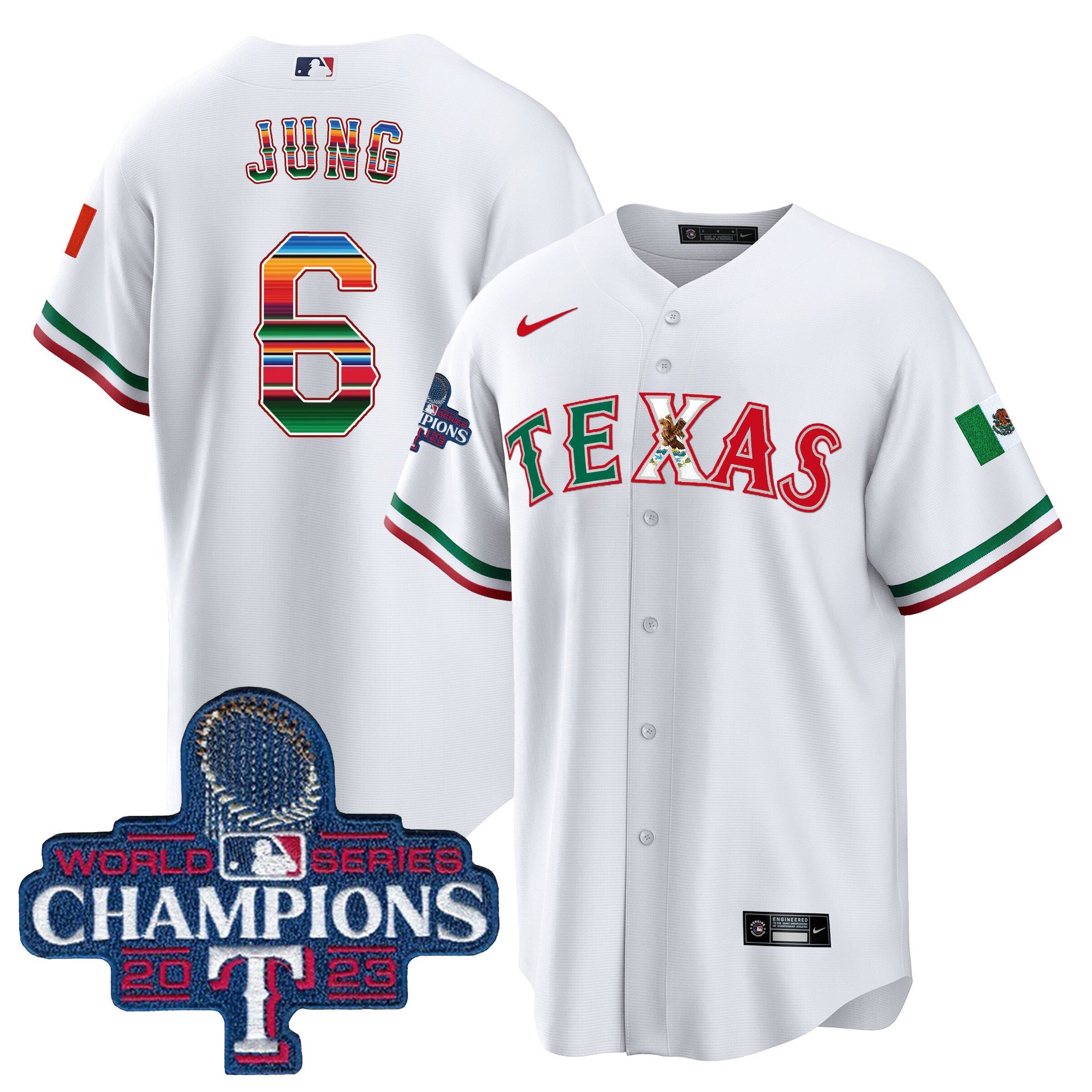 Men’s Texas Mexico 2023 World Series Champions Baseball Jersey V2