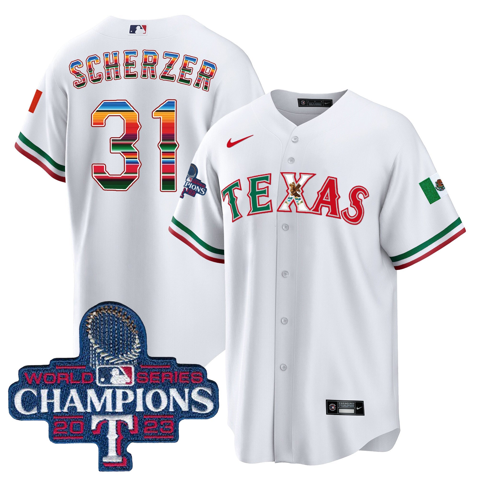 Men’s Texas Mexico 2023 World Series Champions Baseball Jersey V2