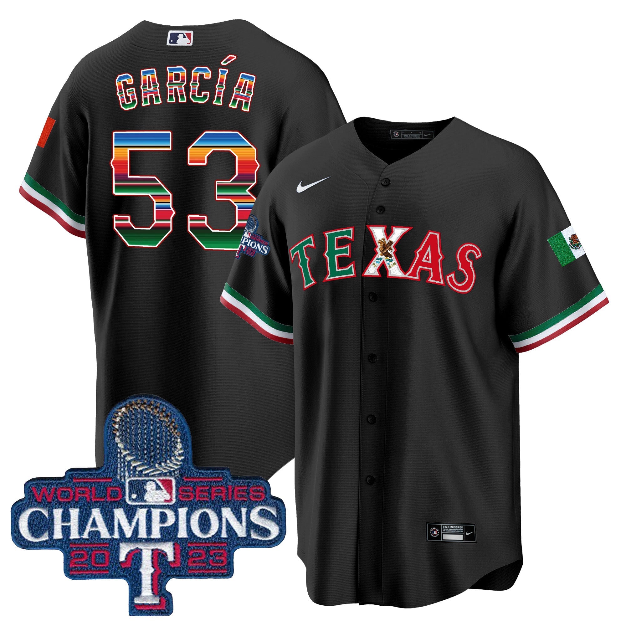 Men’s Texas Mexico 2023 World Series Champions Baseball Jersey V2