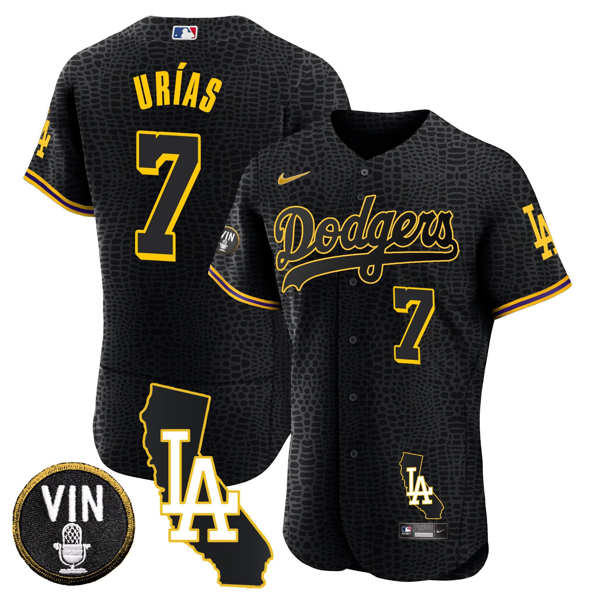 Men’s California Patch Gold Trim Flex Base Jersey