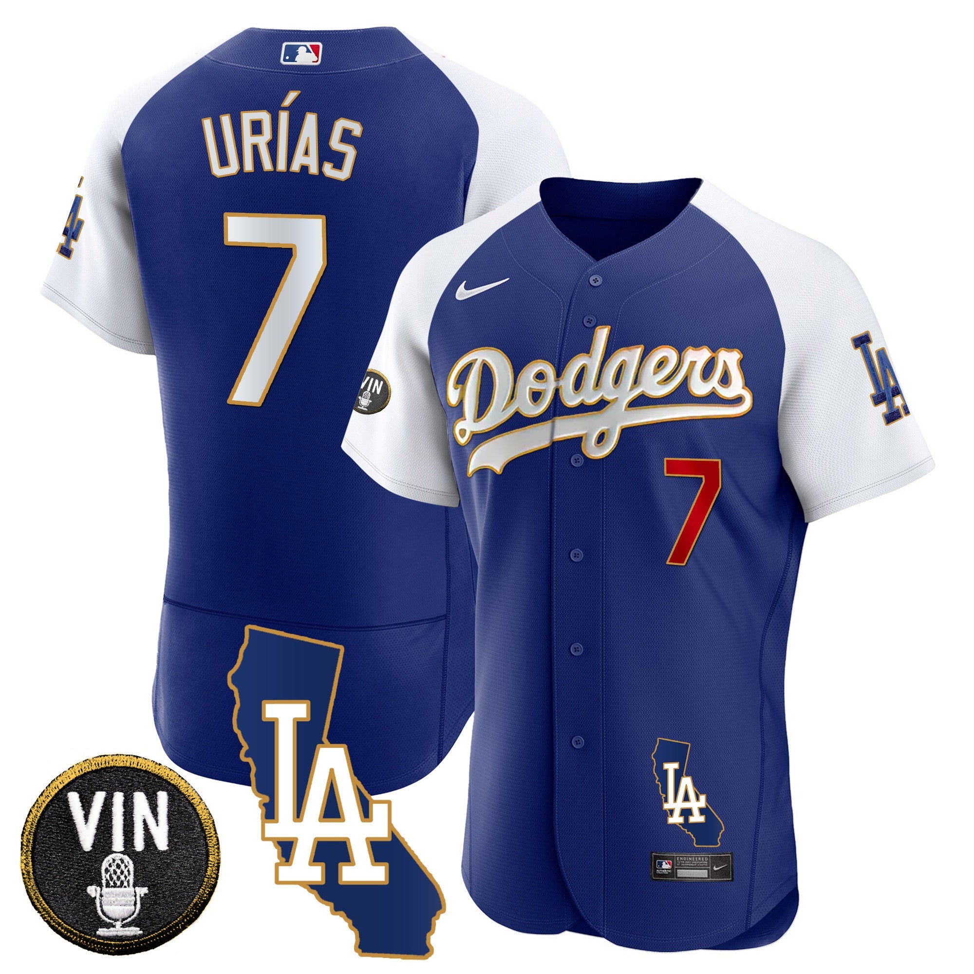 Men’s California Patch Gold Trim Flex Base Jersey