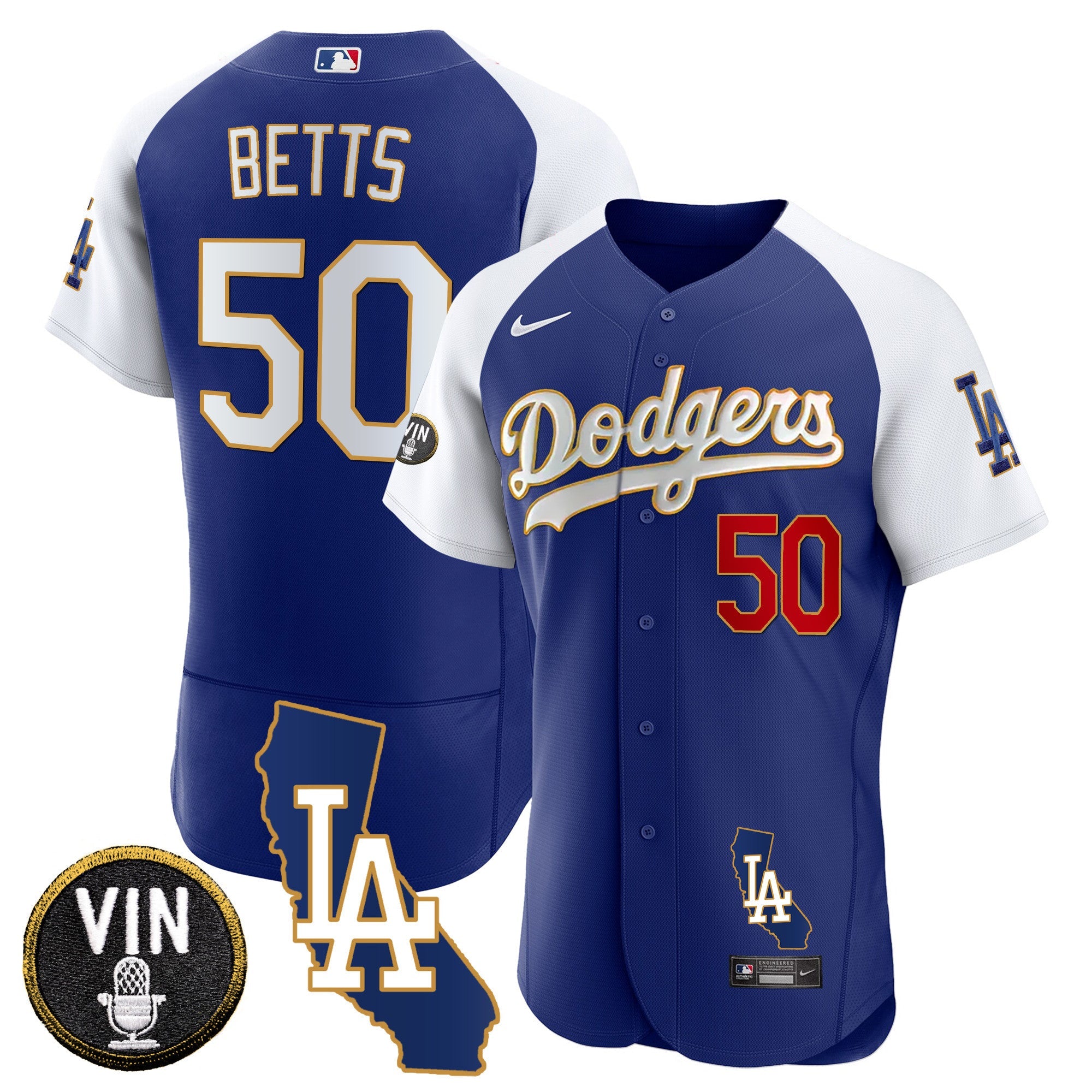 Men’s California Patch Gold Trim Flex Base Jersey