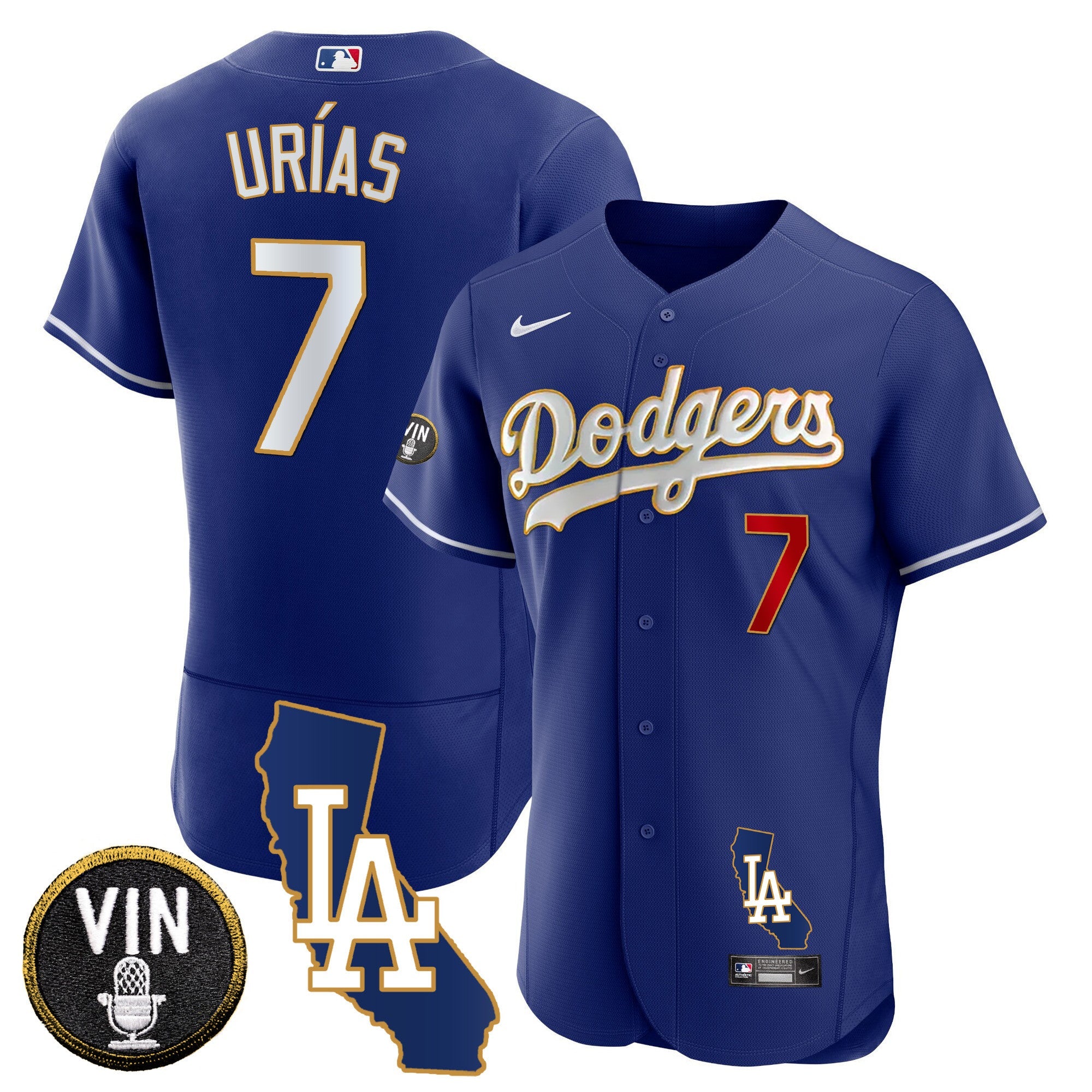 Men’s California Patch Gold Trim Flex Base Jersey