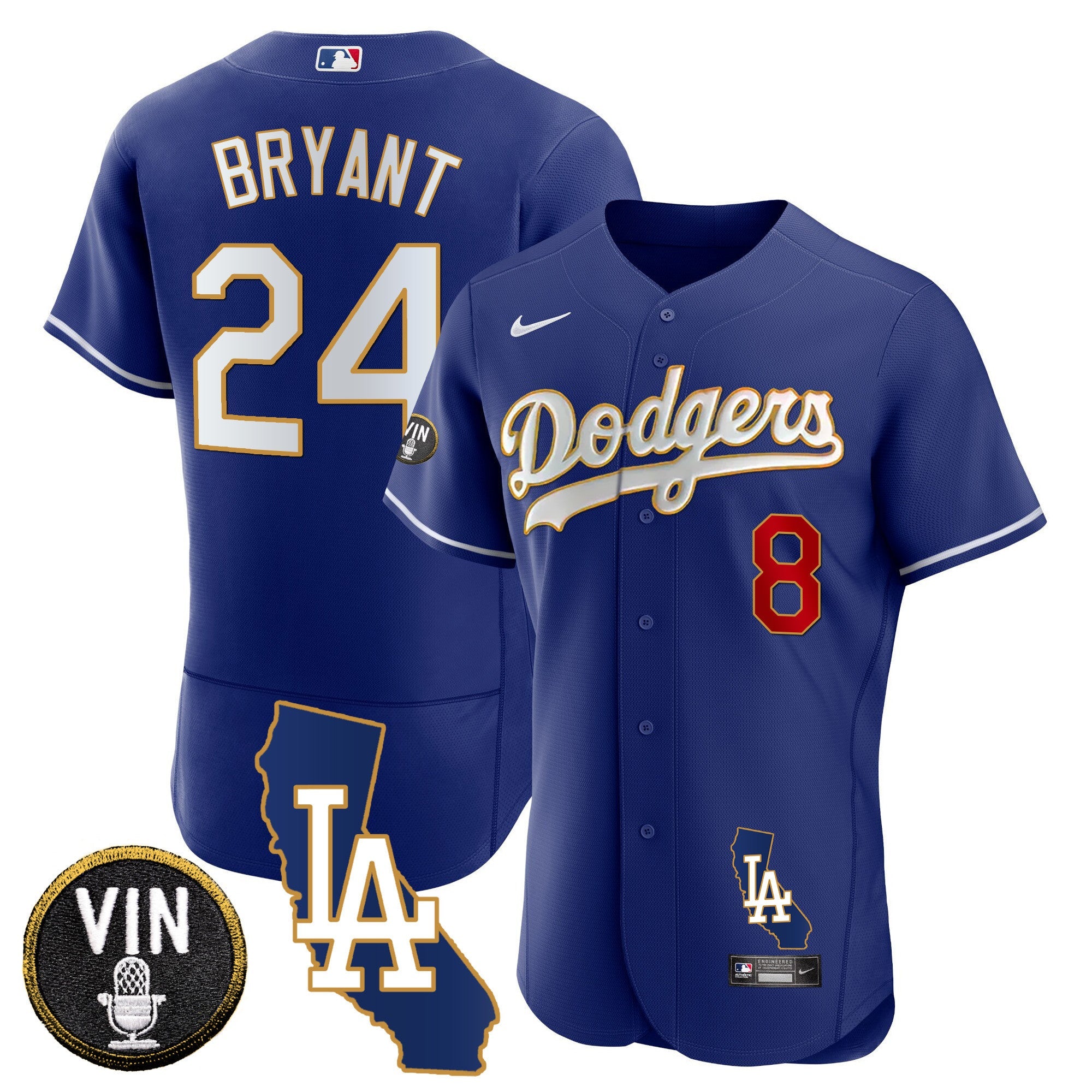 Men’s California Patch Gold Trim Flex Base Jersey
