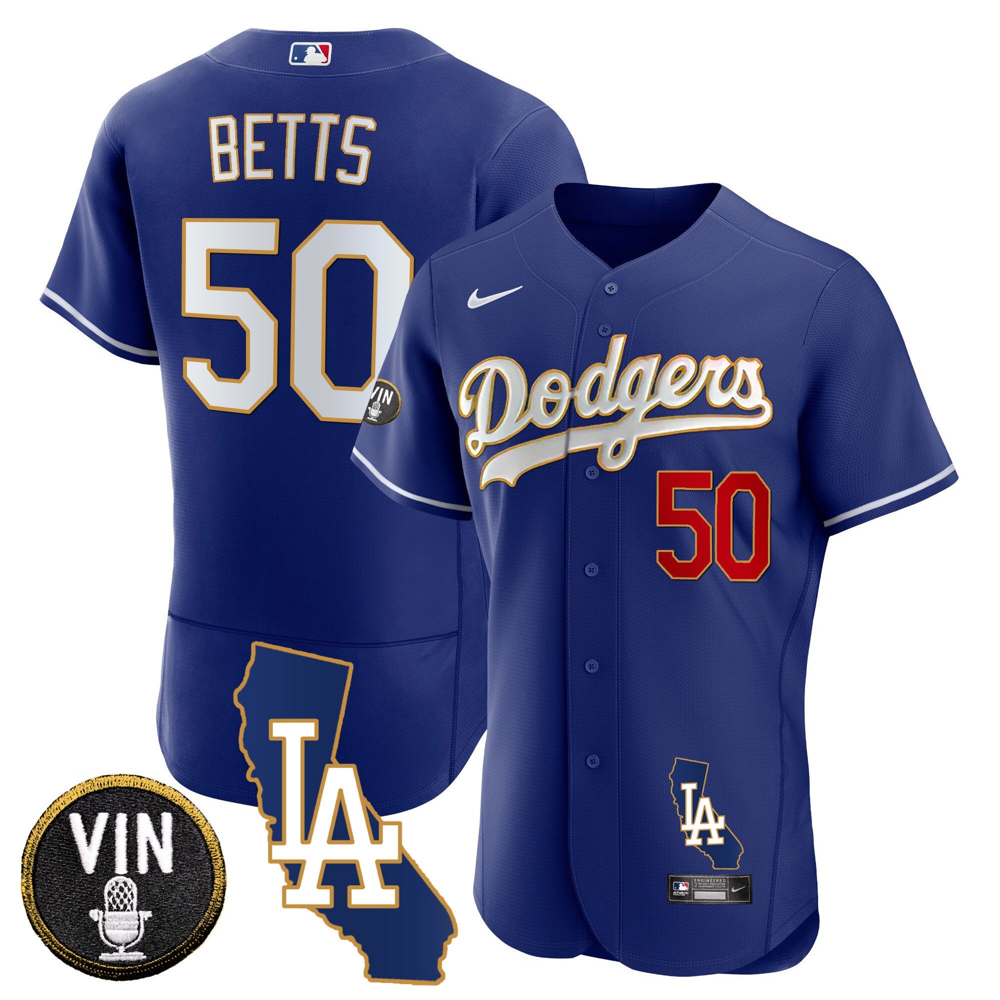 Men’s California Patch Gold Trim Flex Base Jersey