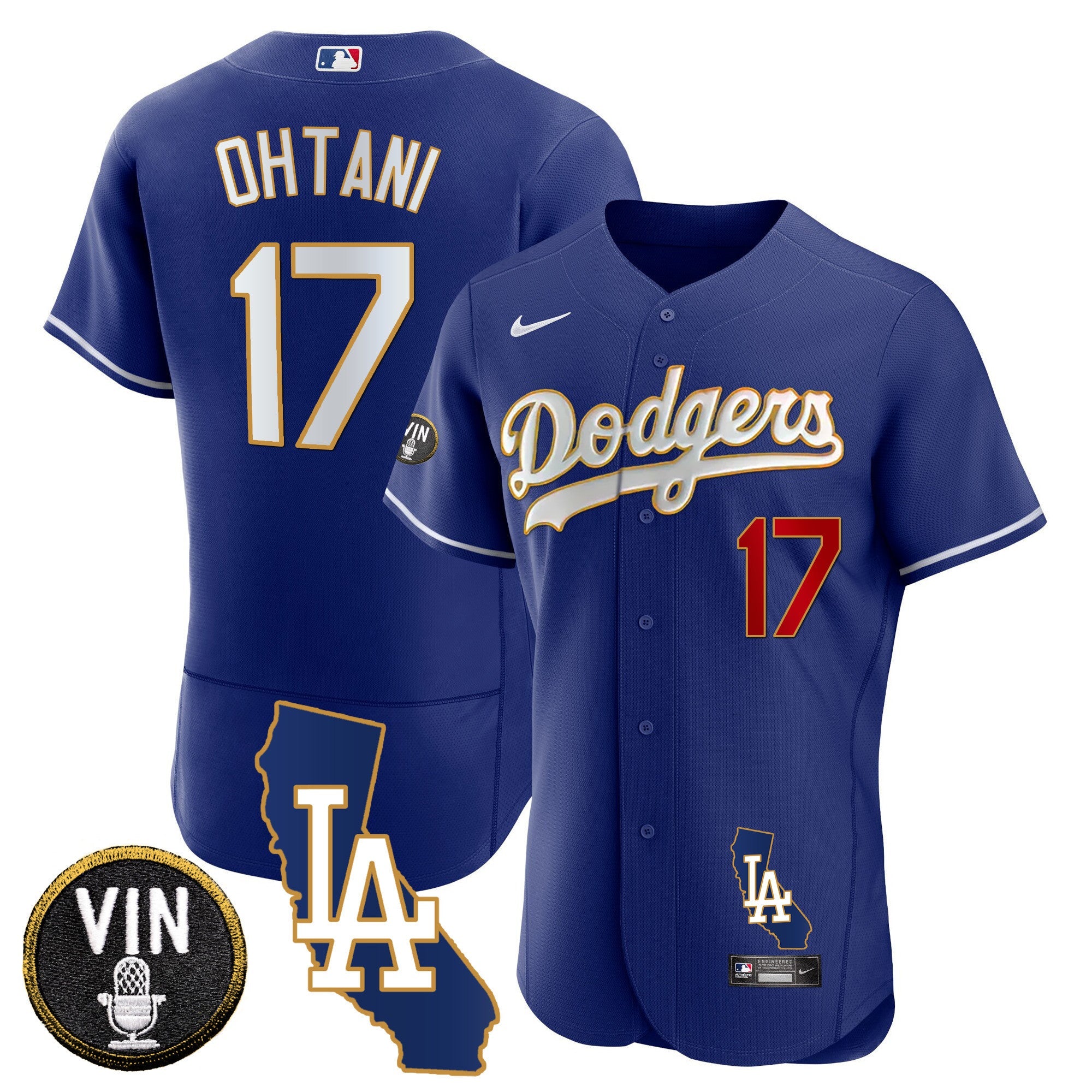 Men’s California Patch Gold Trim Flex Base Jersey