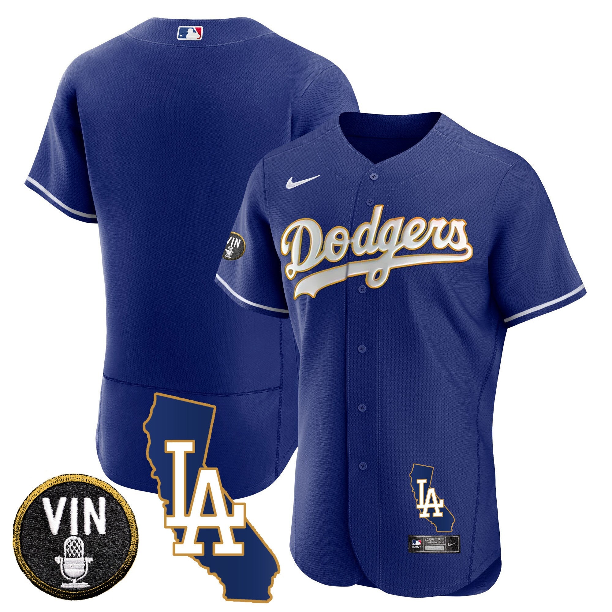 Men’s California Patch Gold Trim Flex Base Jersey