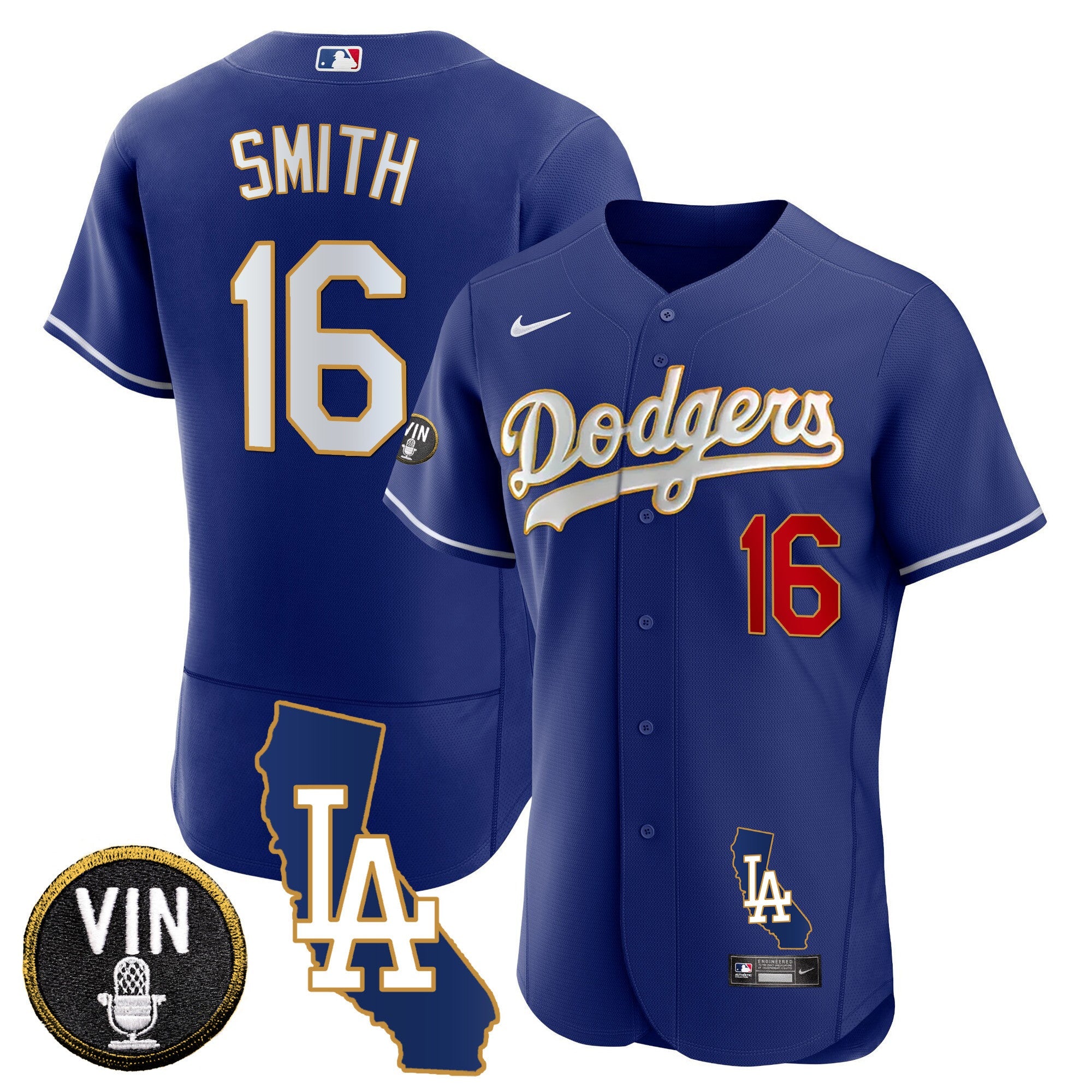 Men’s California Patch Gold Trim Flex Base Jersey