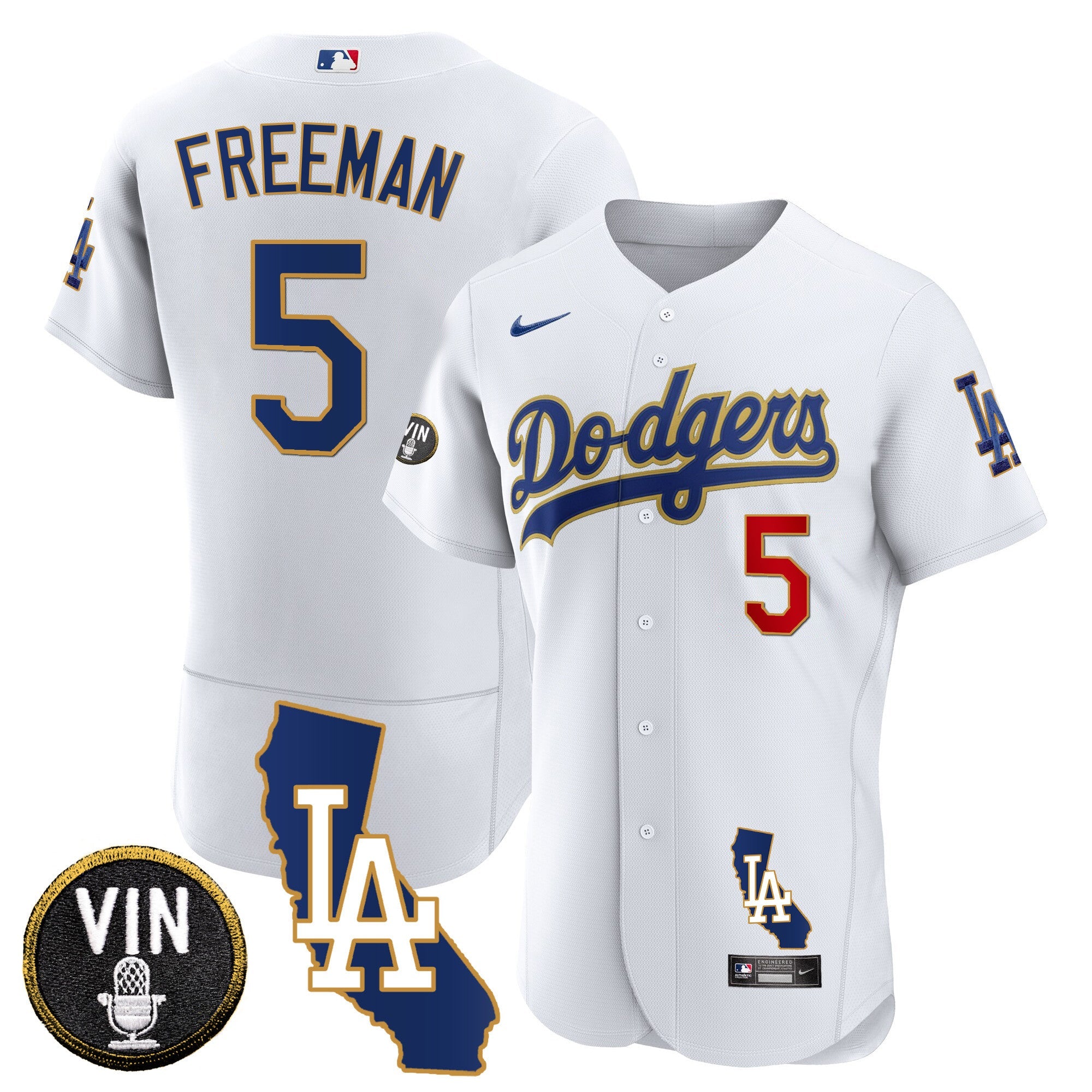 Men’s California Patch Gold Trim Flex Base Jersey
