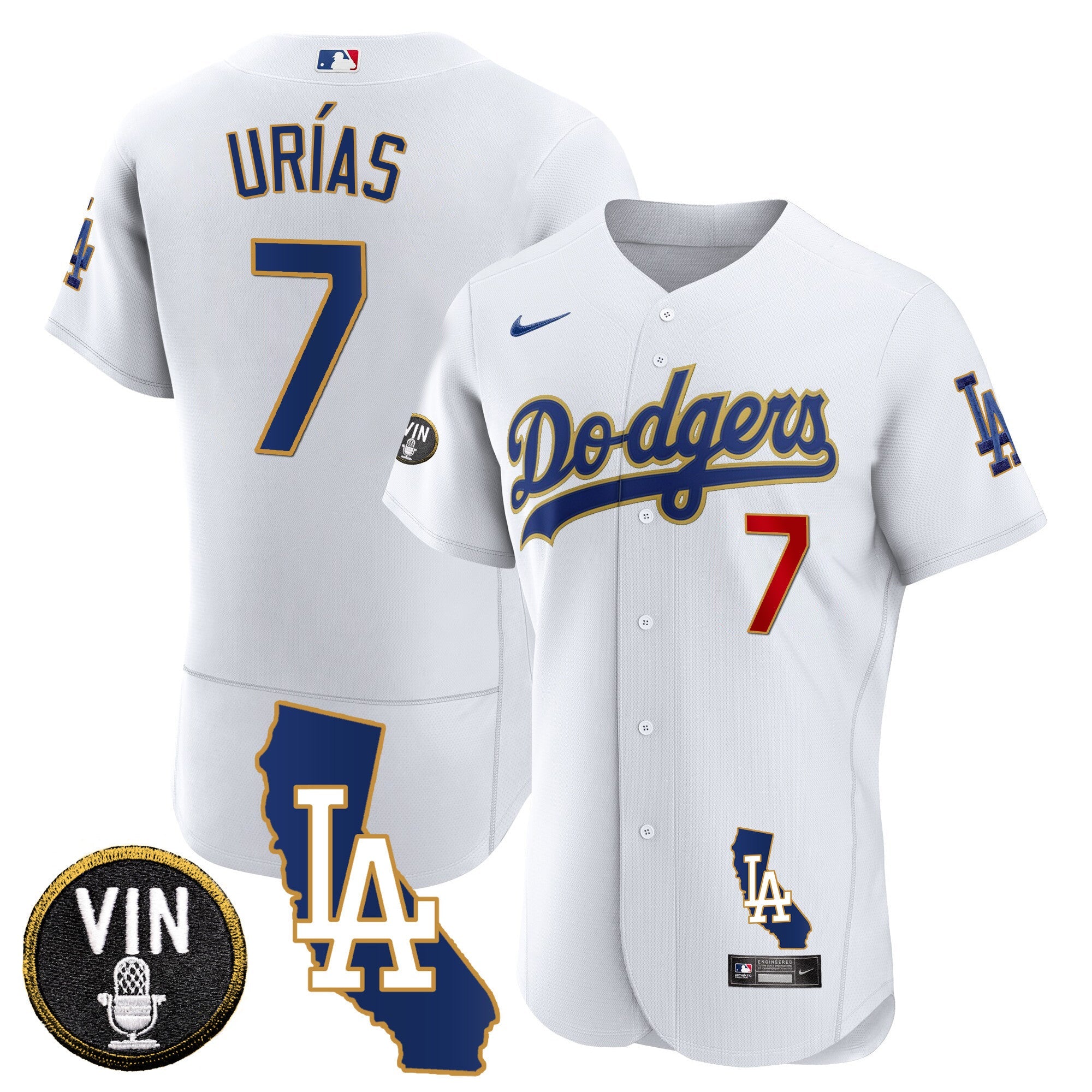 Men’s California Patch Gold Trim Flex Base Jersey