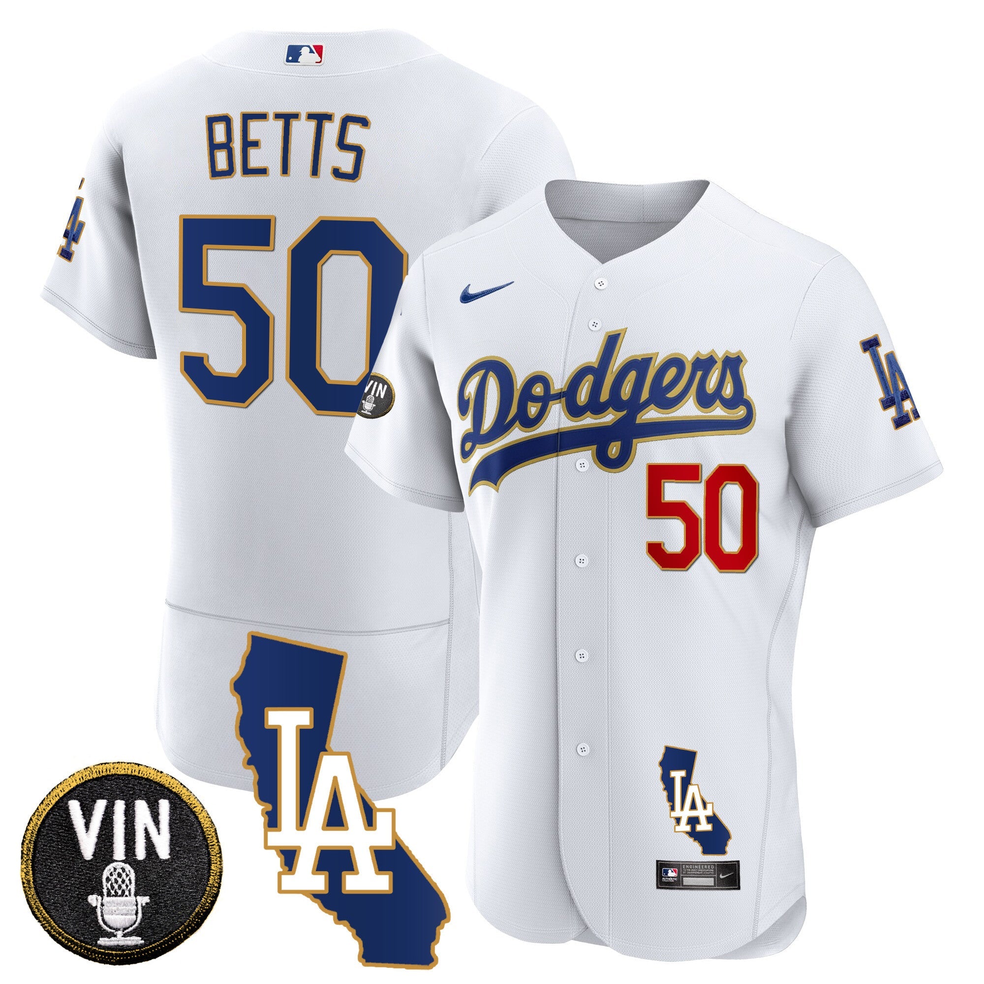 Men’s California Patch Gold Trim Flex Base Jersey