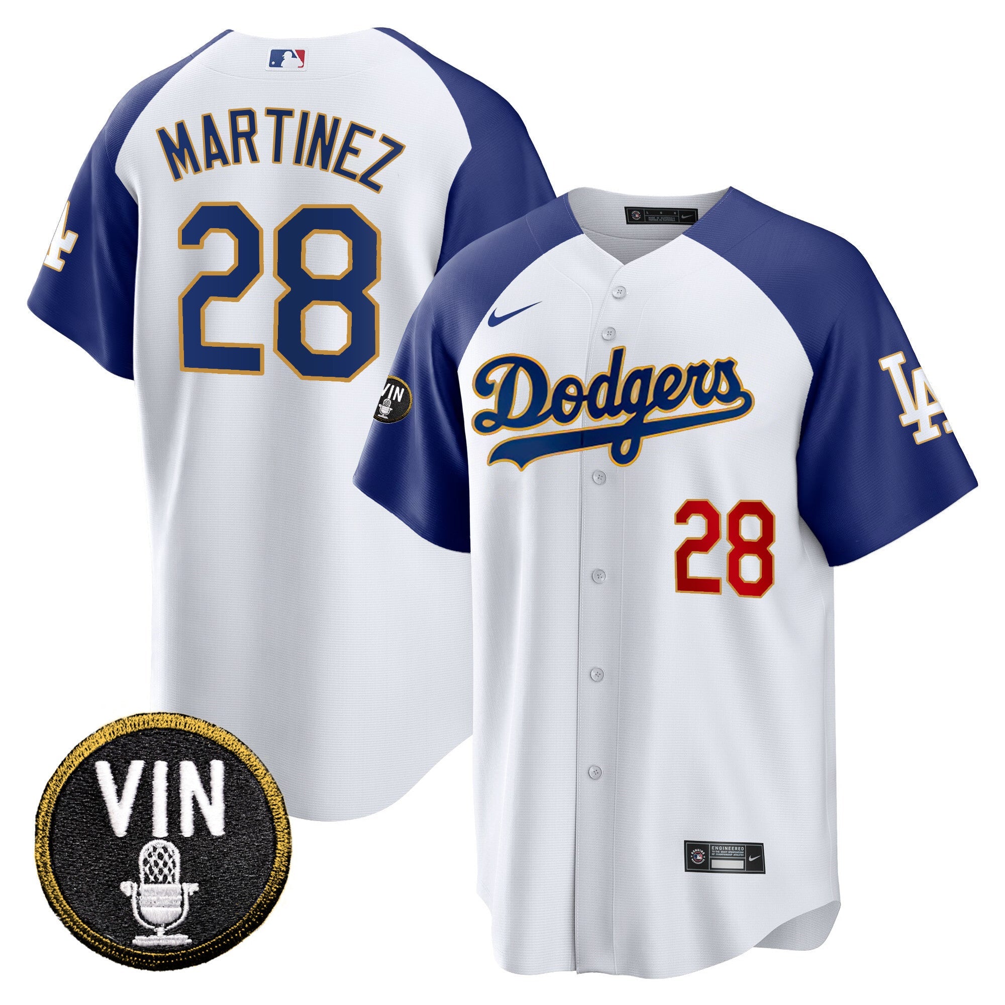 Men’s Vin Scully Patch Cool Base Gold Trim Jersey V2