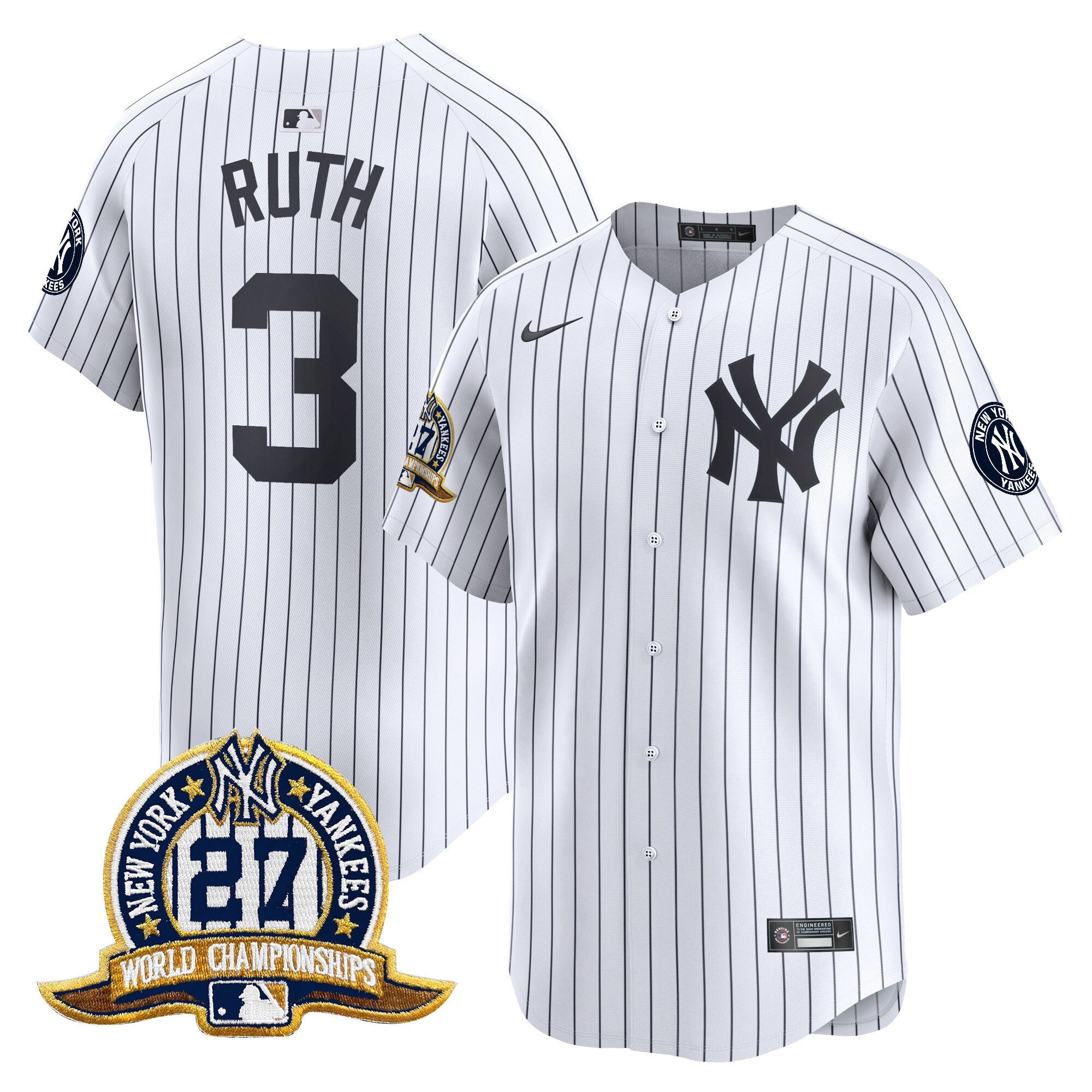 Men’s New York 27 Time Champions Patch Vapor Premier Limited Jersey