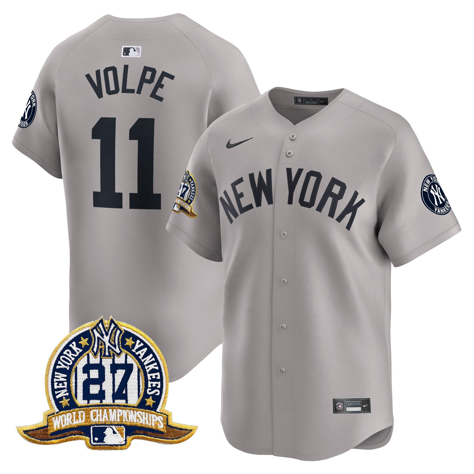Men’s New York 27 Time Champions Patch Vapor Premier Limited Jersey