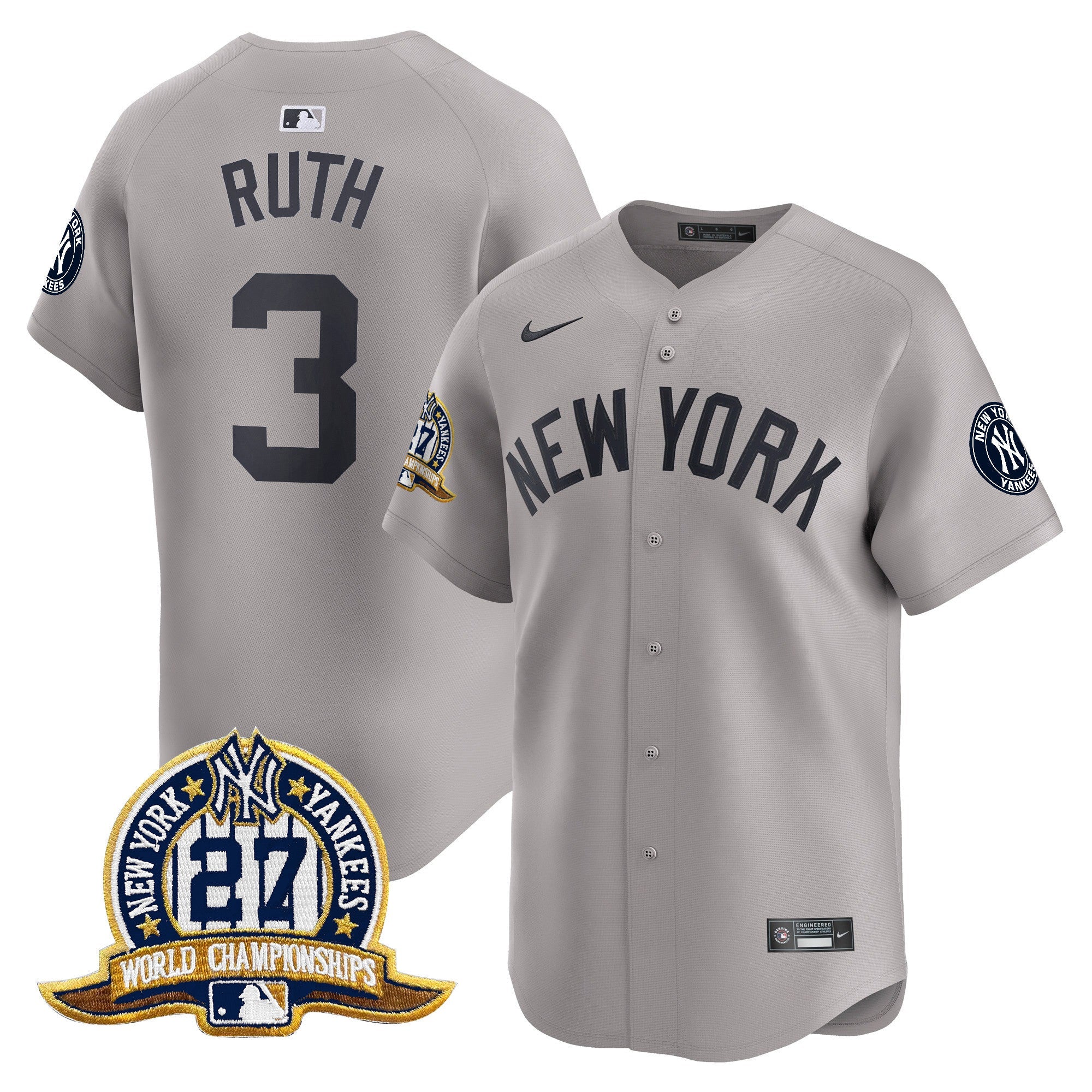 Men’s New York 27 Time Champions Patch Vapor Premier Limited Jersey