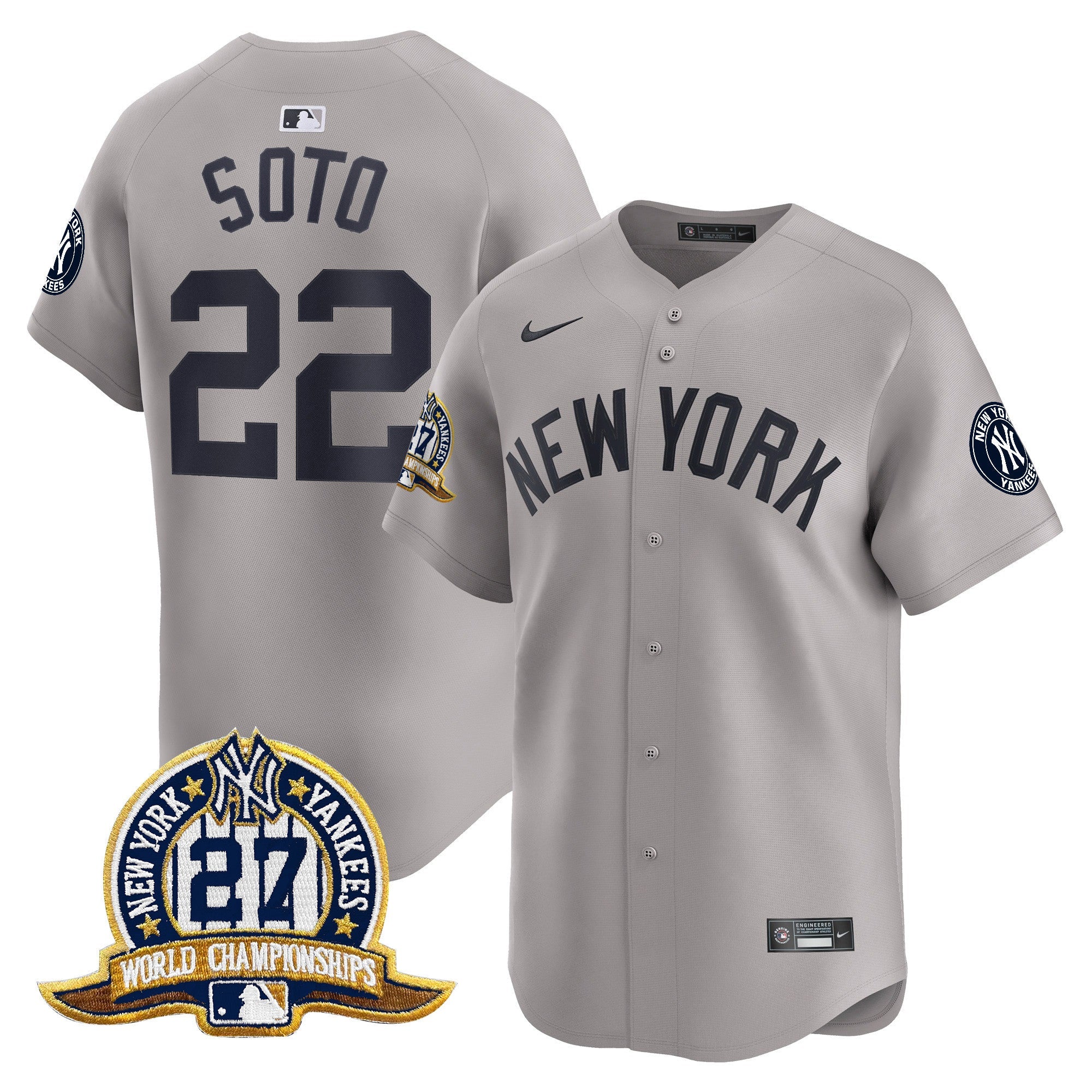 Men’s New York 27 Time Champions Patch Vapor Premier Limited Jersey