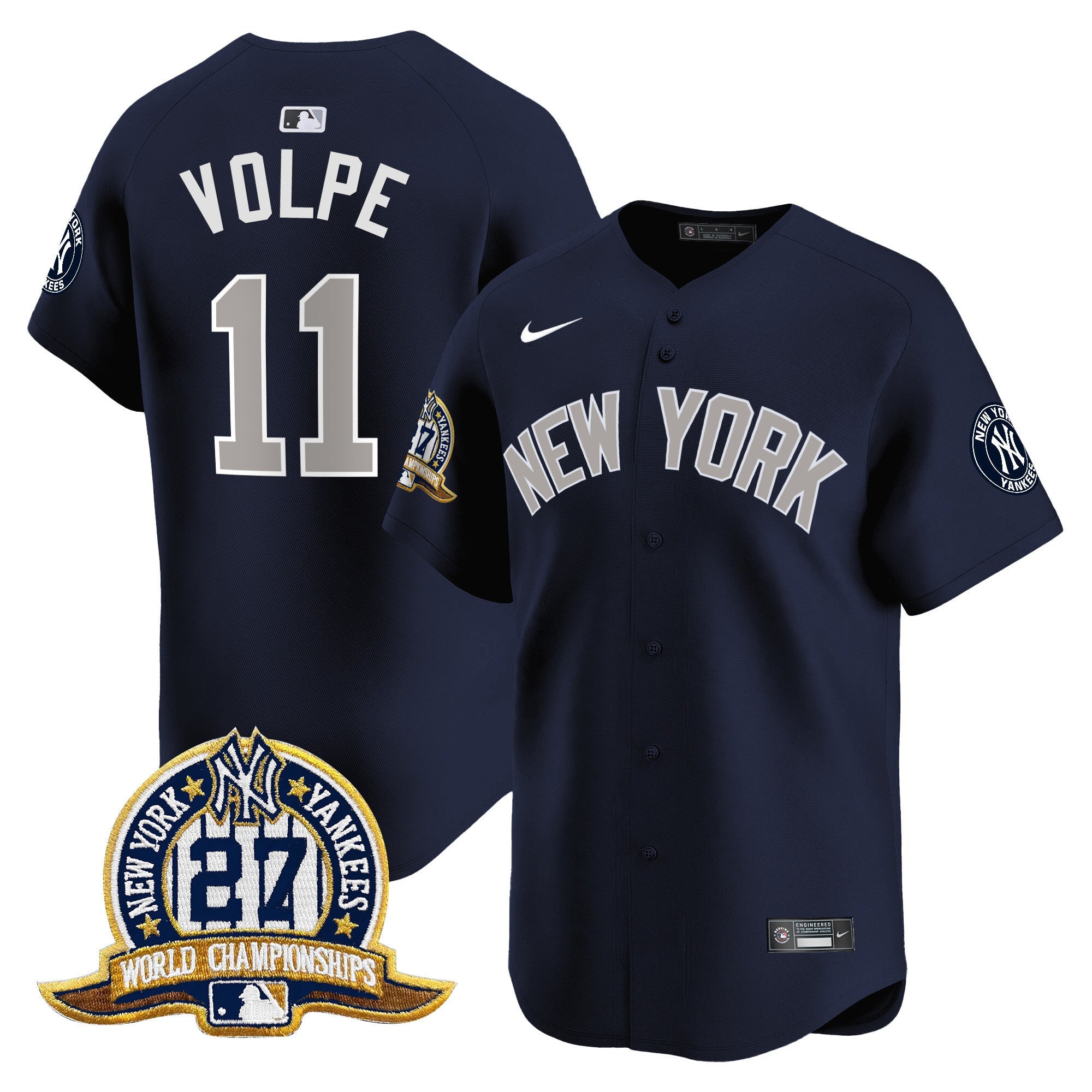 Men’s New York 27 Time Champions Patch Vapor Premier Limited Jersey