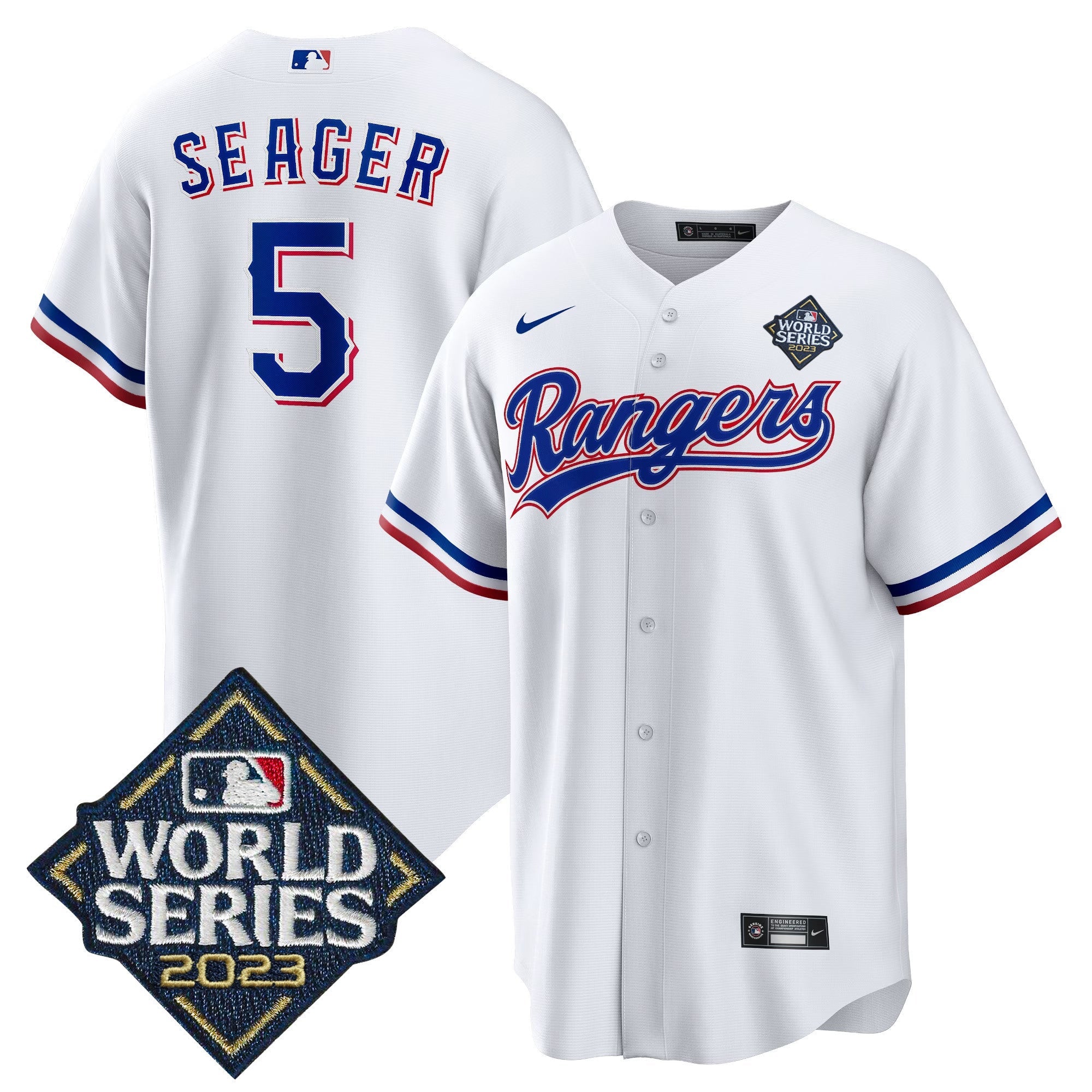 Corey Seager Texas 2023 World Series Cool Base Jersey